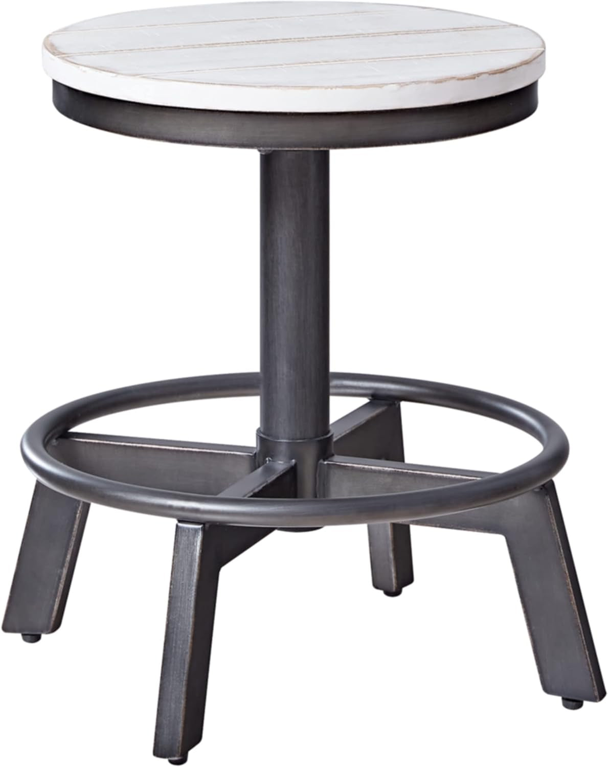 Torjin Industrial Adjustable Height Bar Stool Set White And Black