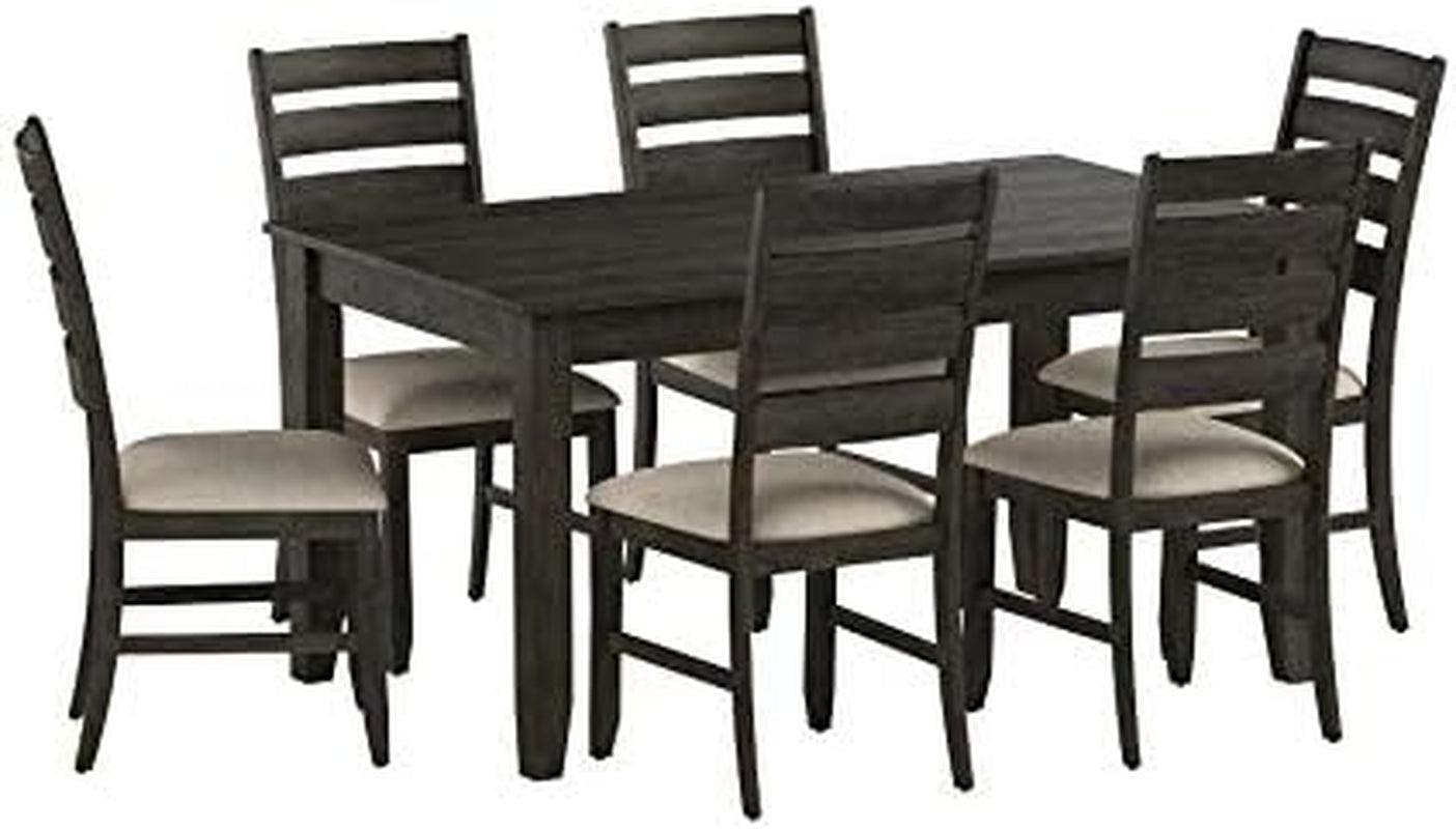 Brown Rectangular Dining Table Set Upholstered Chairs