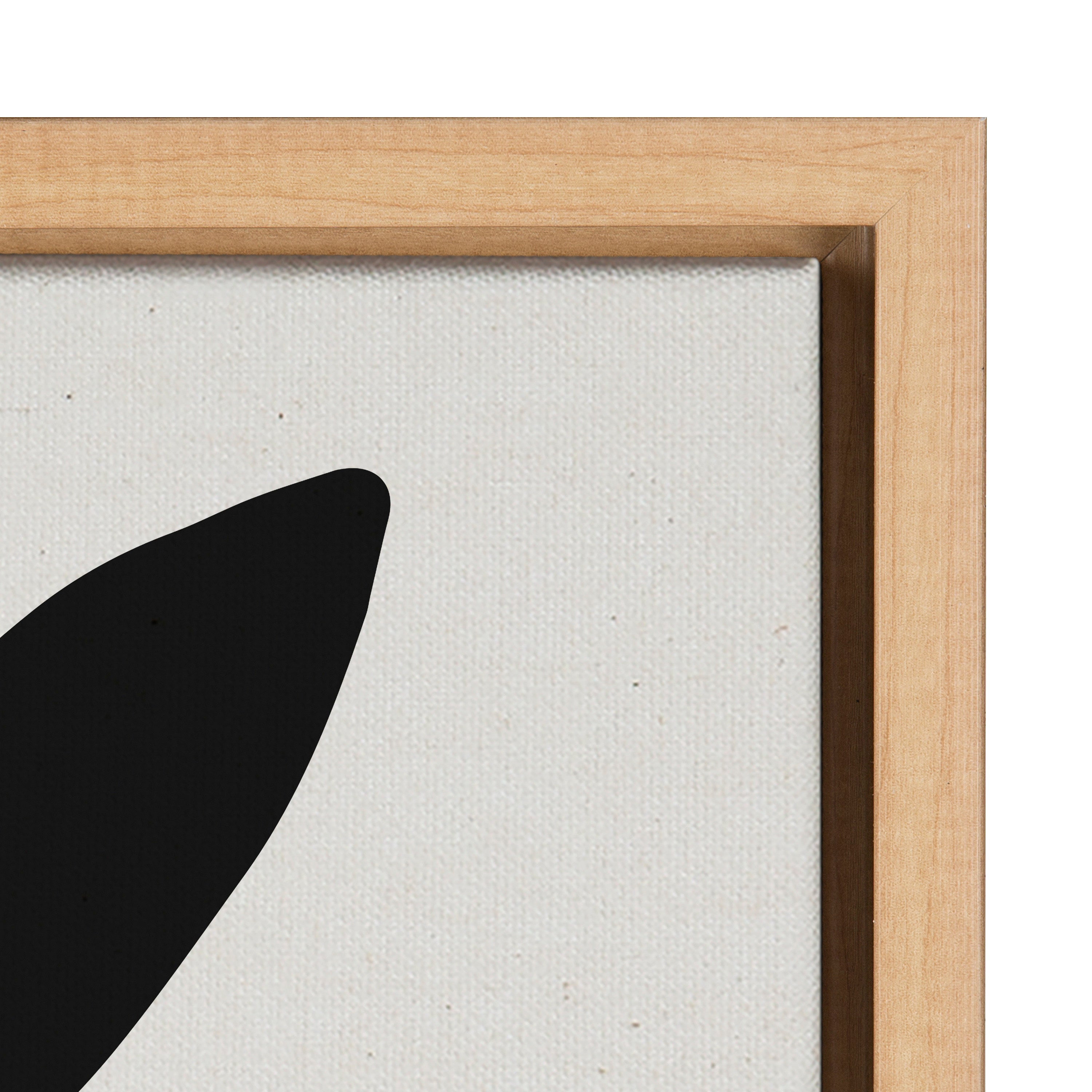 Sylvie Modern Botanical Neutral Abstract 2 Framed Canvas by The Creative Bunch Studio