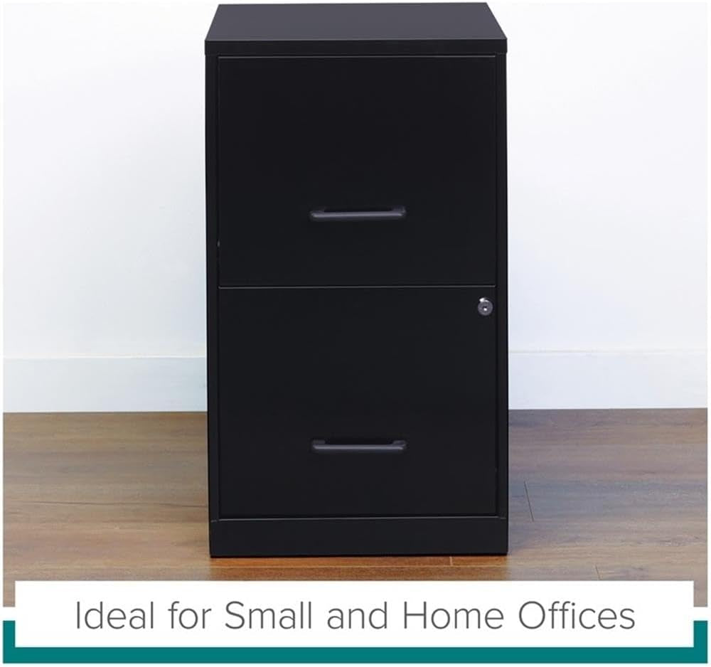 Metal 2 Drawer Letter File Cabinet Black Office Storage