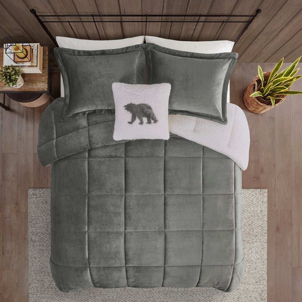 King Plush to Sherpa Down Alternative Comforter Set
