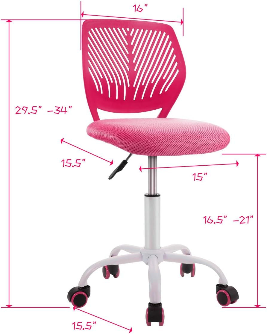 Kids Desk Chair Adjustable Height With Lumbar Support Rose