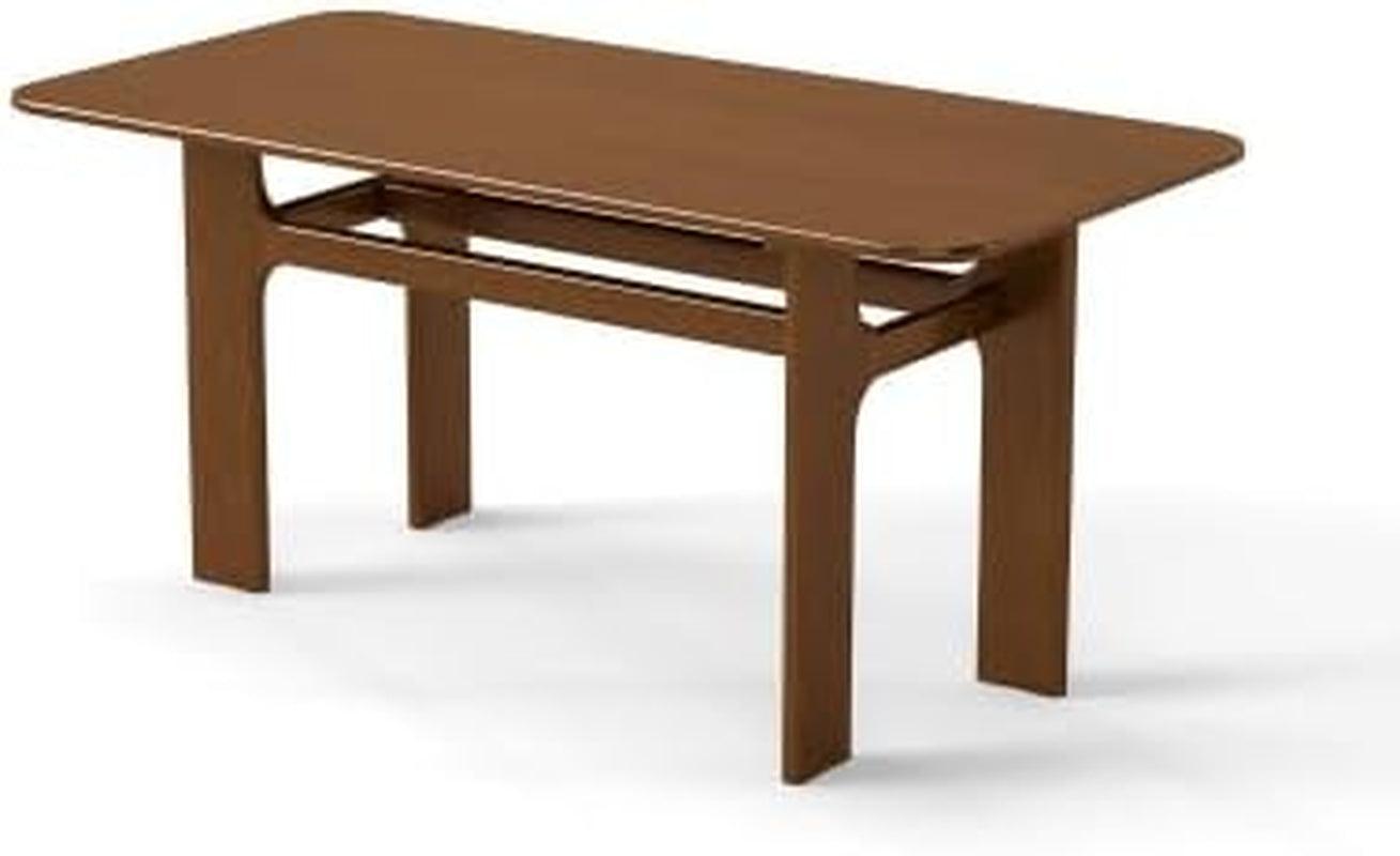 63 Inch Walnut Dining Table With Heavy Duty Legs Farmhouse