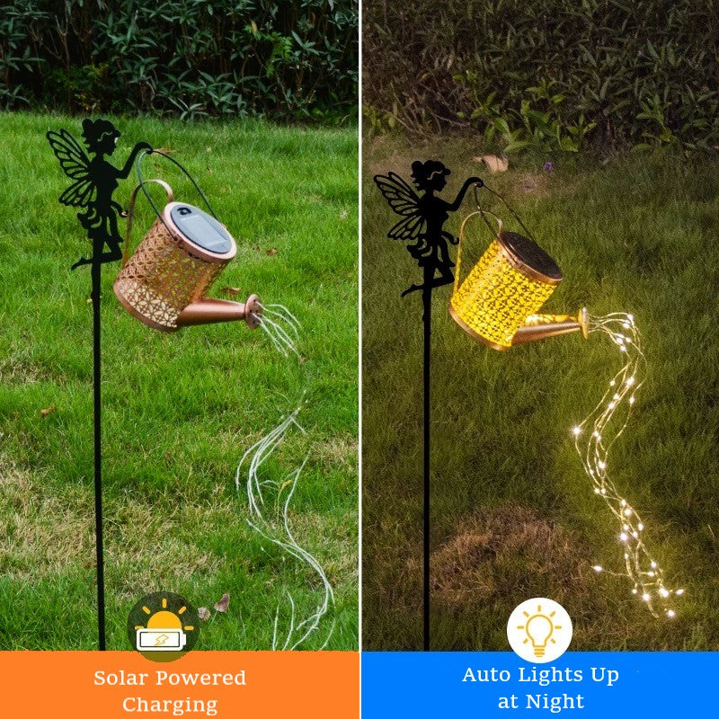 Outdoor Solar Hanging Lanterns Watering Can