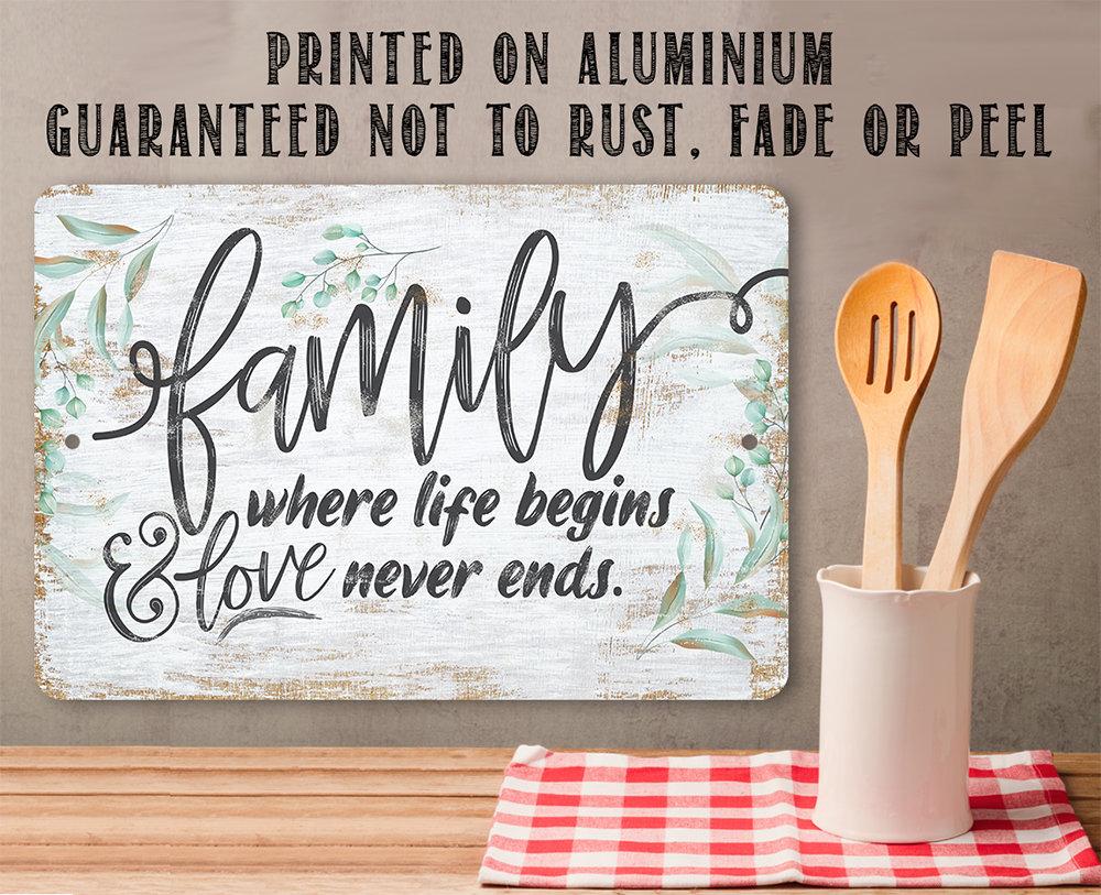Family Where Life Begins - Metal Sign