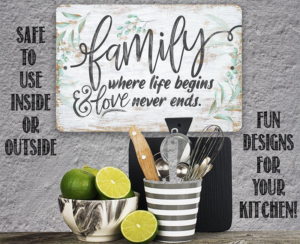 Family Where Life Begins - Metal Sign