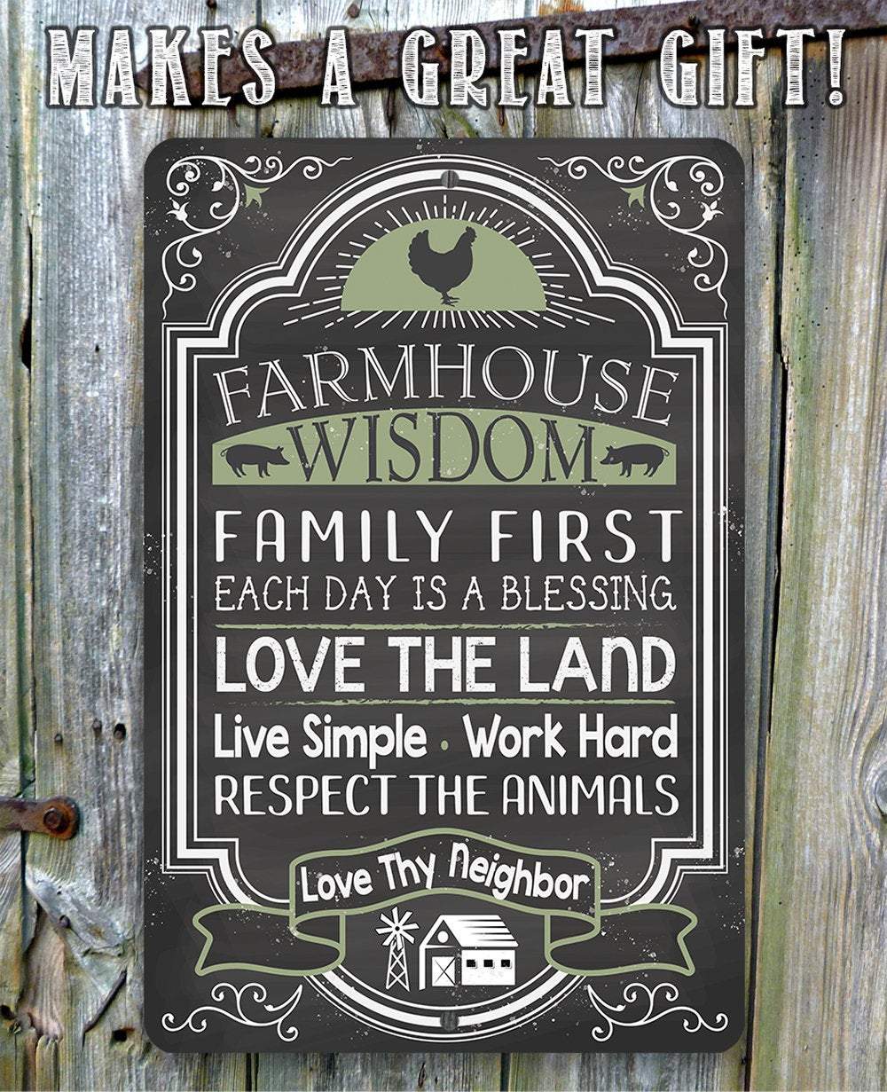 Farmhouse Wisdom - Metal Sign