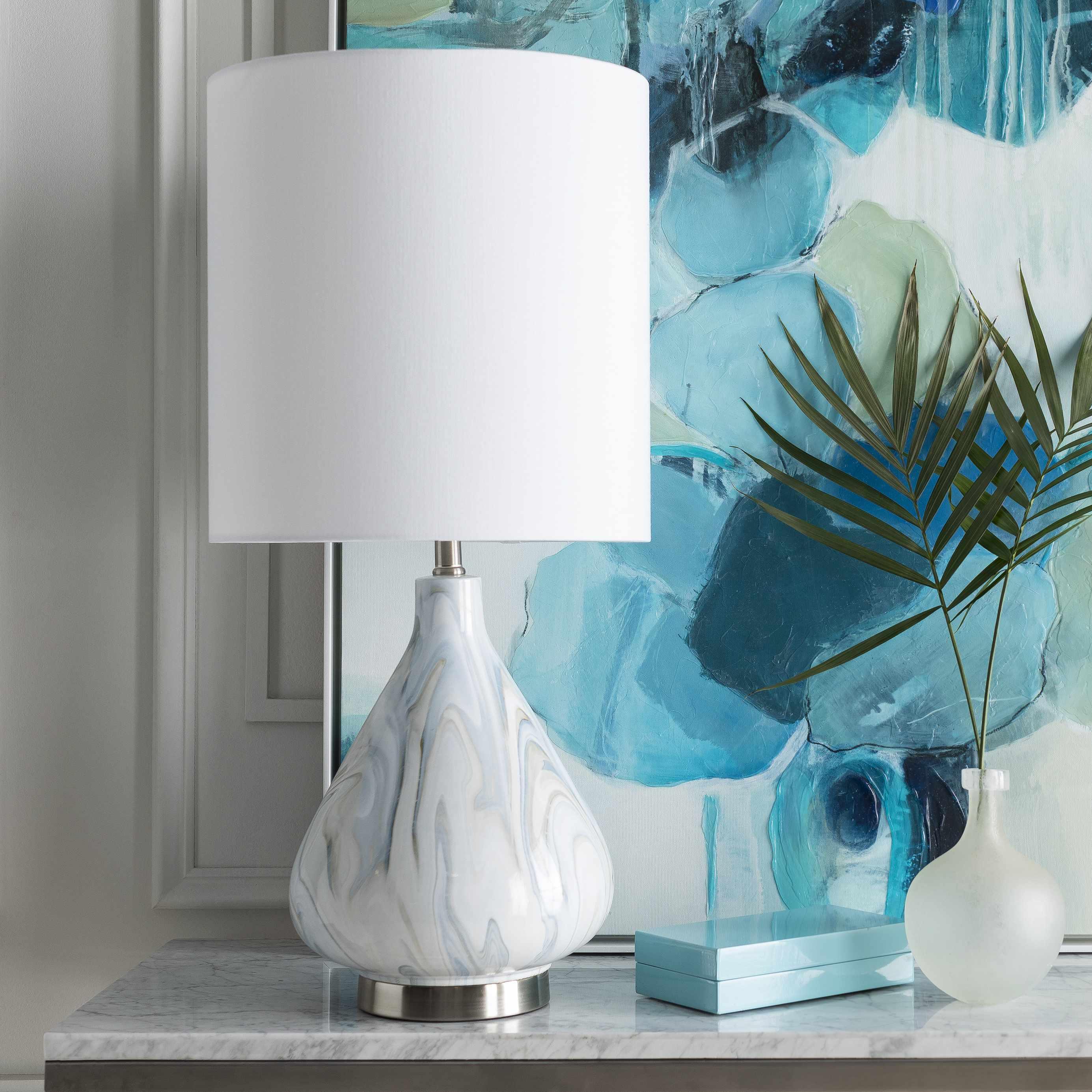 Farnborough Marble Ceramic Table Lamp - PRHOMZ