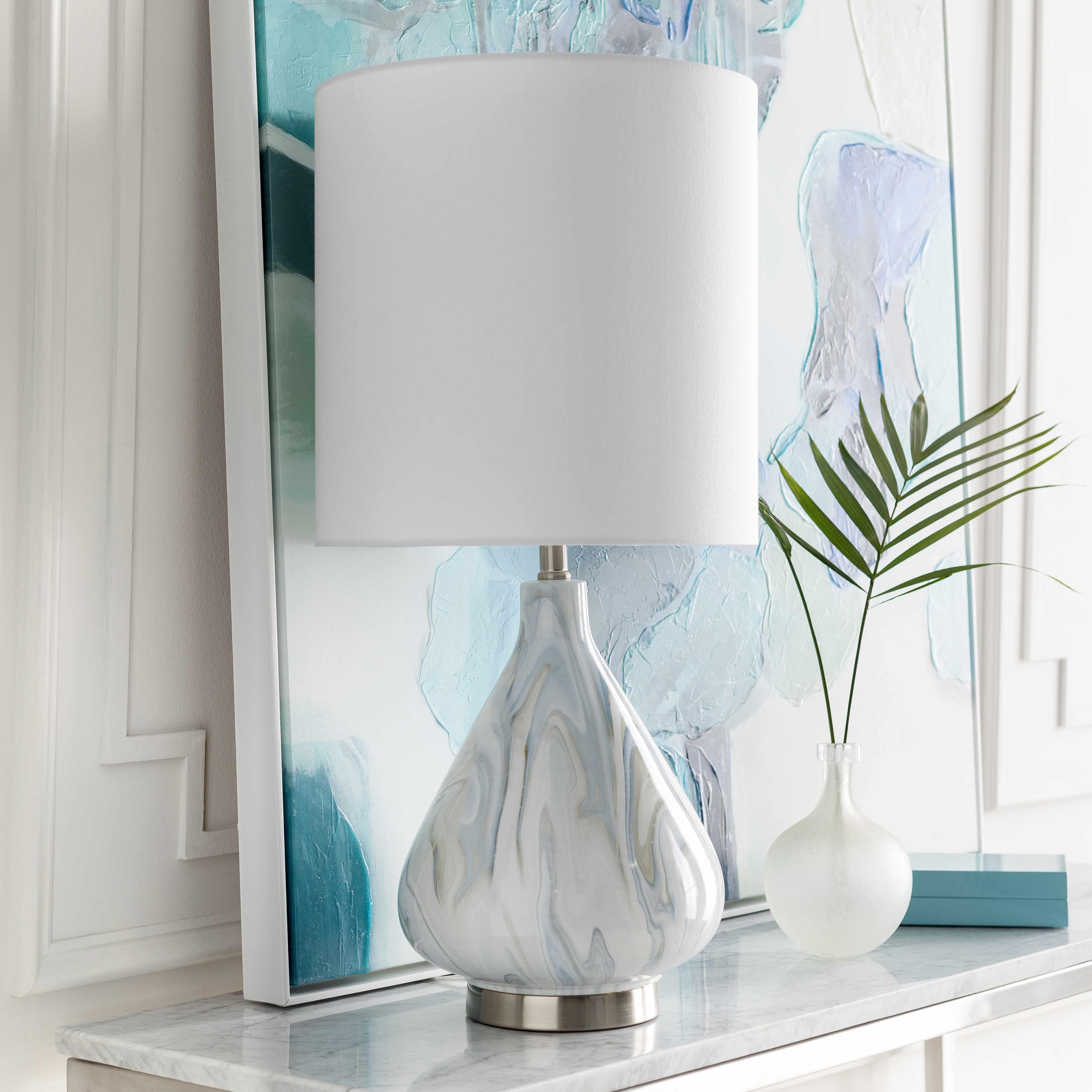 Farnborough Marble Ceramic Table Lamp - PRHOMZ