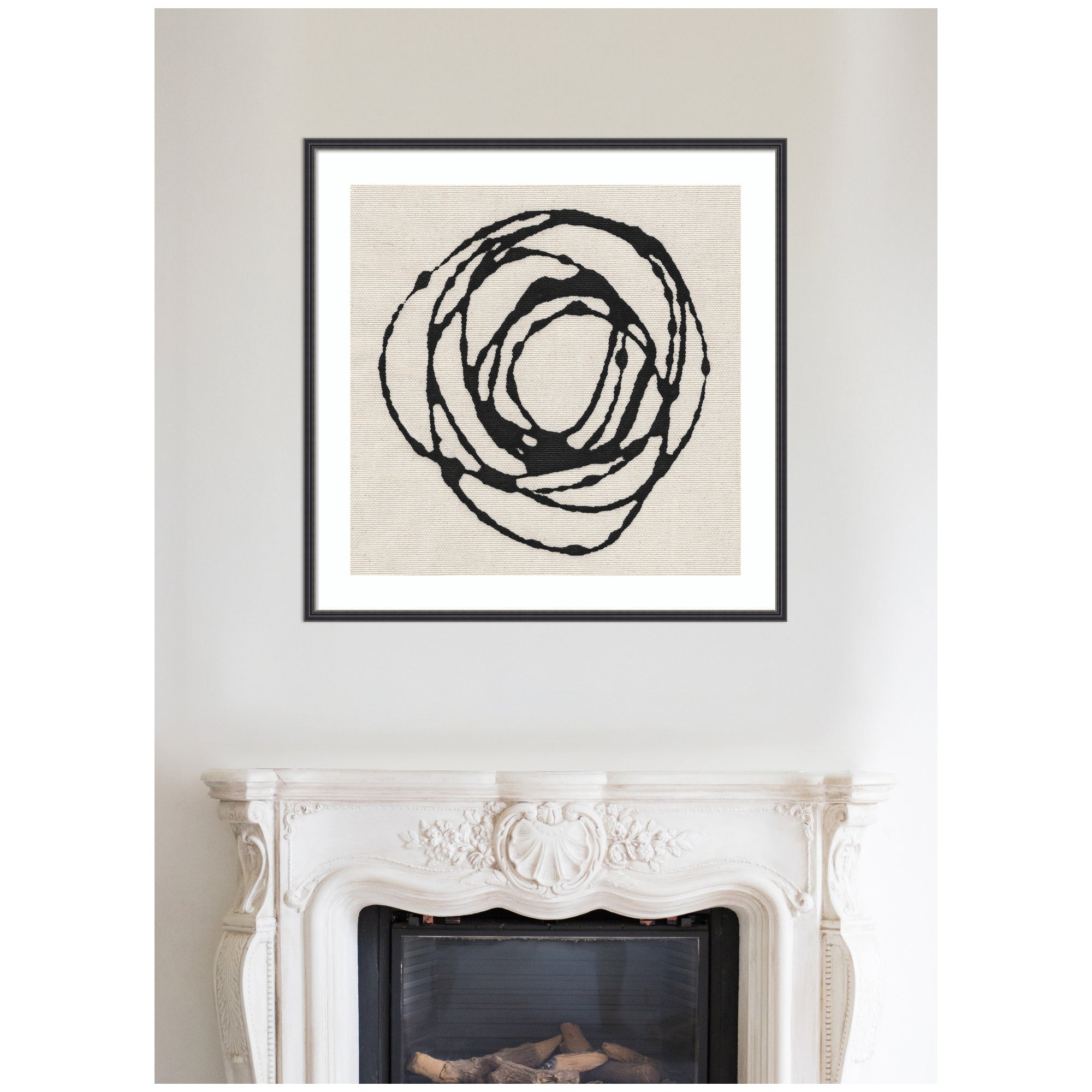 Framed Art Flowing Circle Abstract by The Creative Bunch Studio