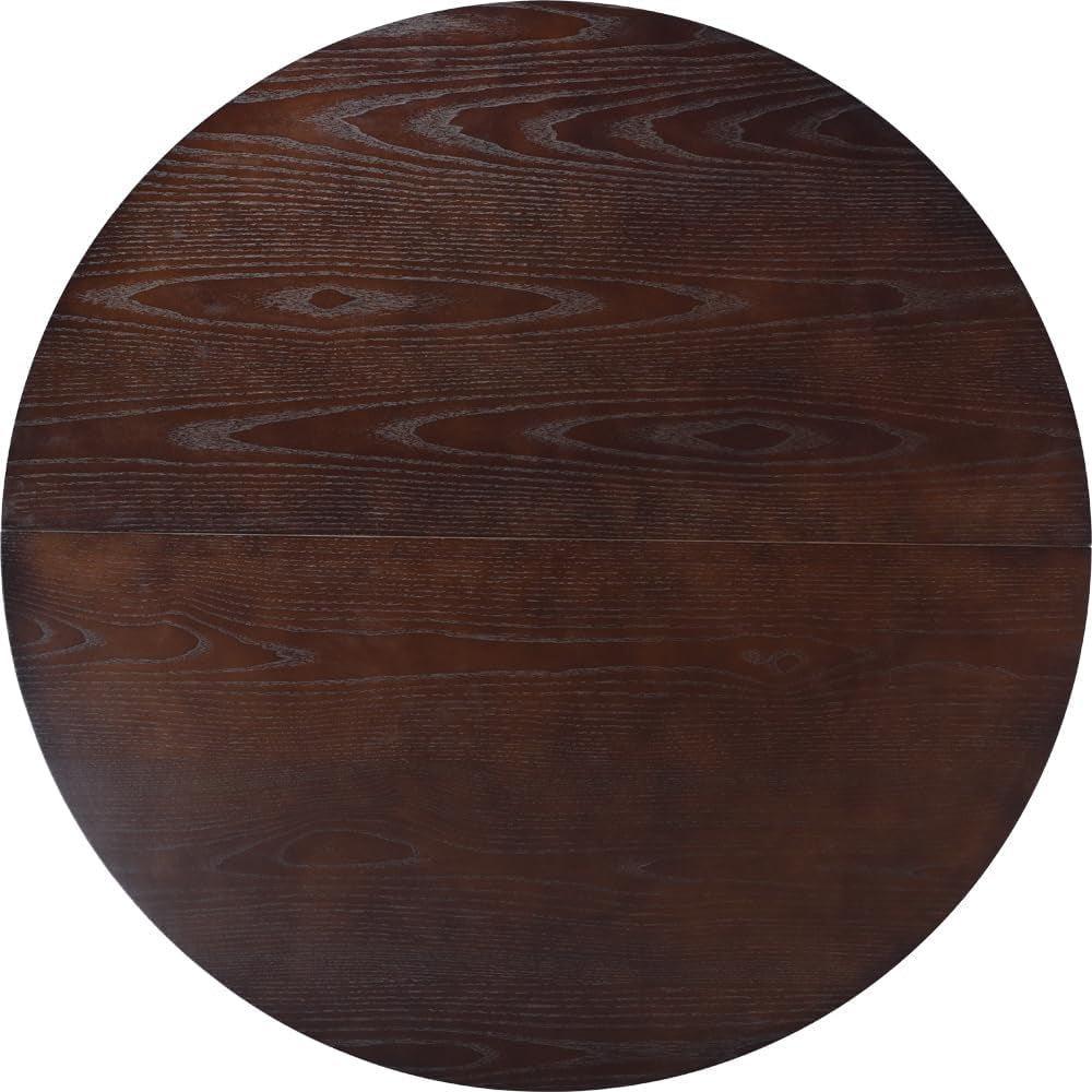 Walnut 47.2-Inch Round Dining Table With X Pedestal Solid Wood
