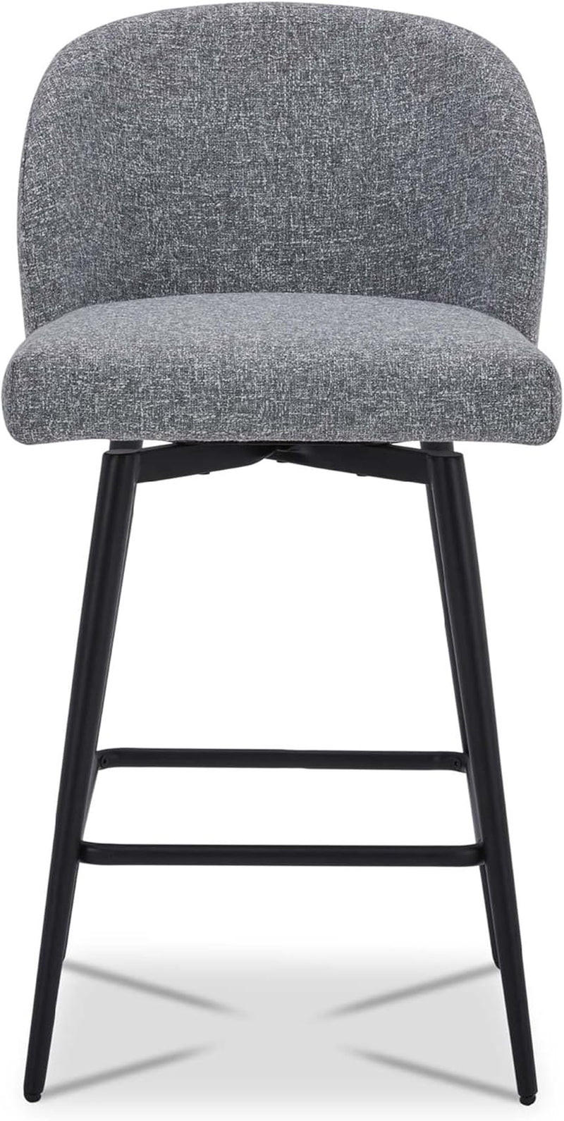Set Of 3 Counter Height Bar Stools 360 Degree Swivel Grey