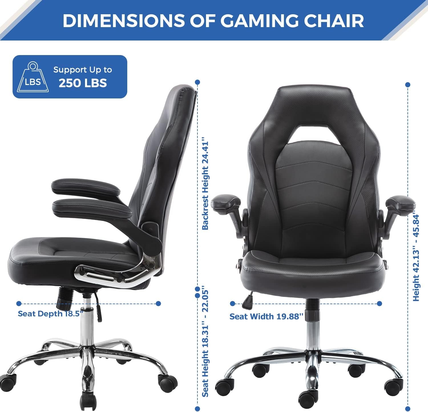 Ergonomic Gaming Chair With Height Adjustability Black