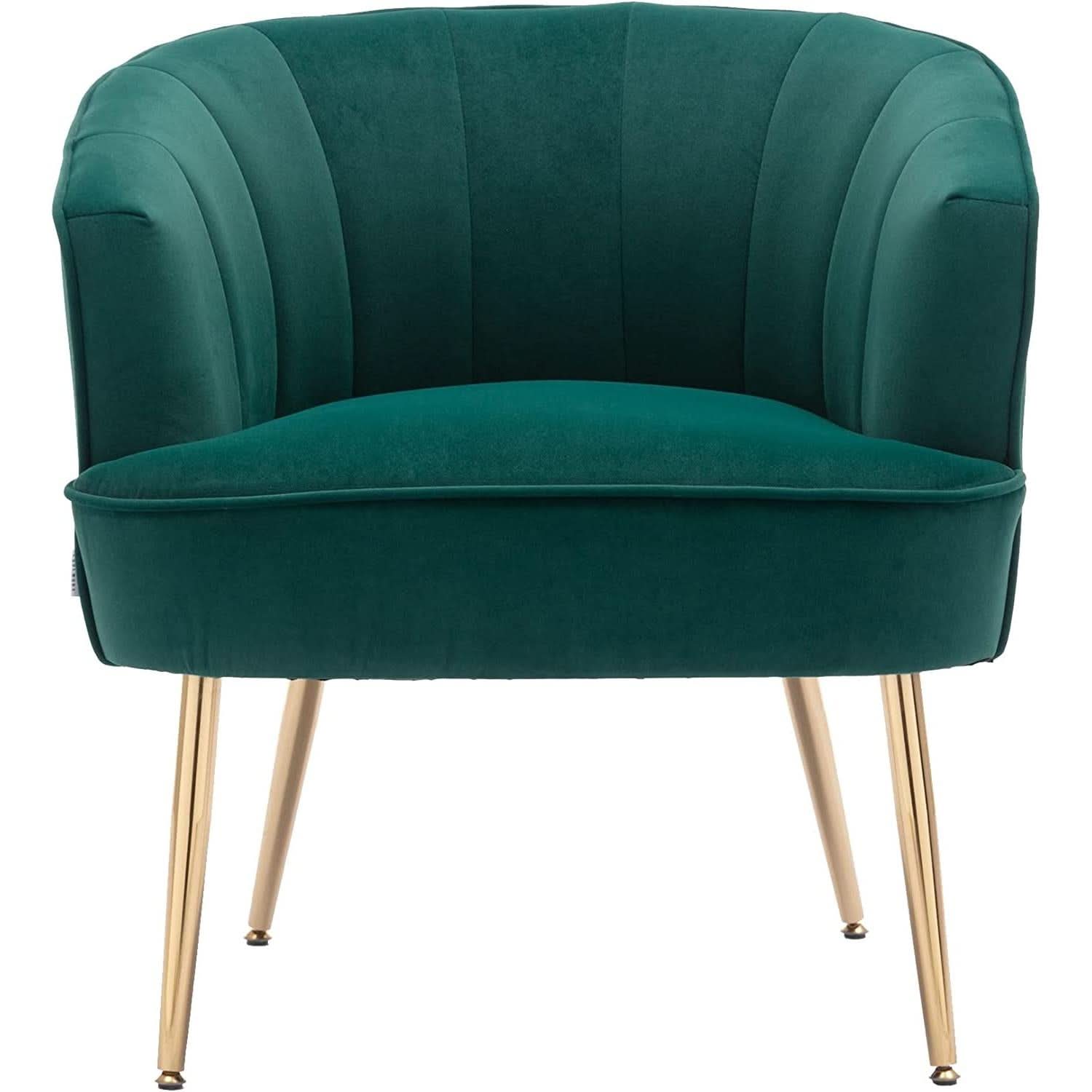 Green Velvet Accent Chair With Gold Legs For Living Room Furniture