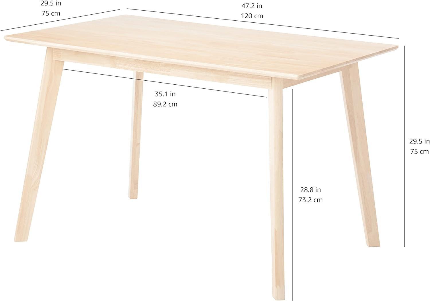 FSC Certified Solid Wood Rectangular Dining Table Seats Four Natural Finish