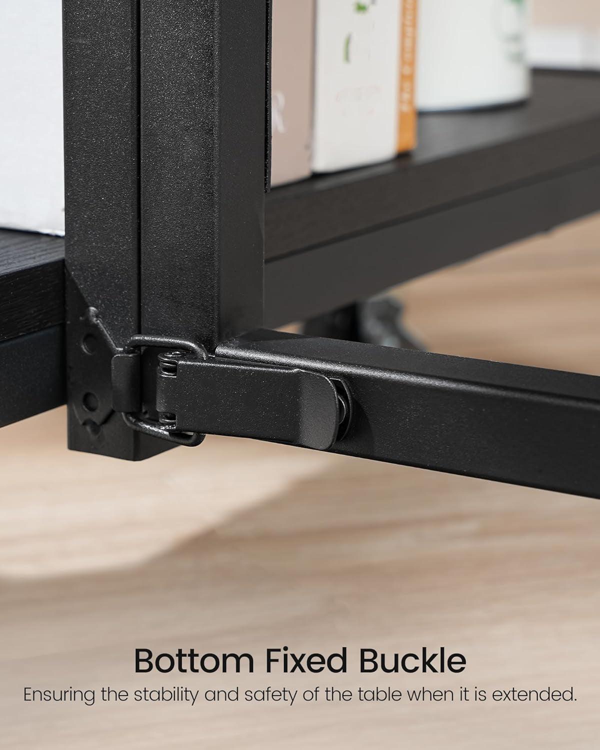 Rustic Brown Expandable Folding Dining Table With 6 Wheels