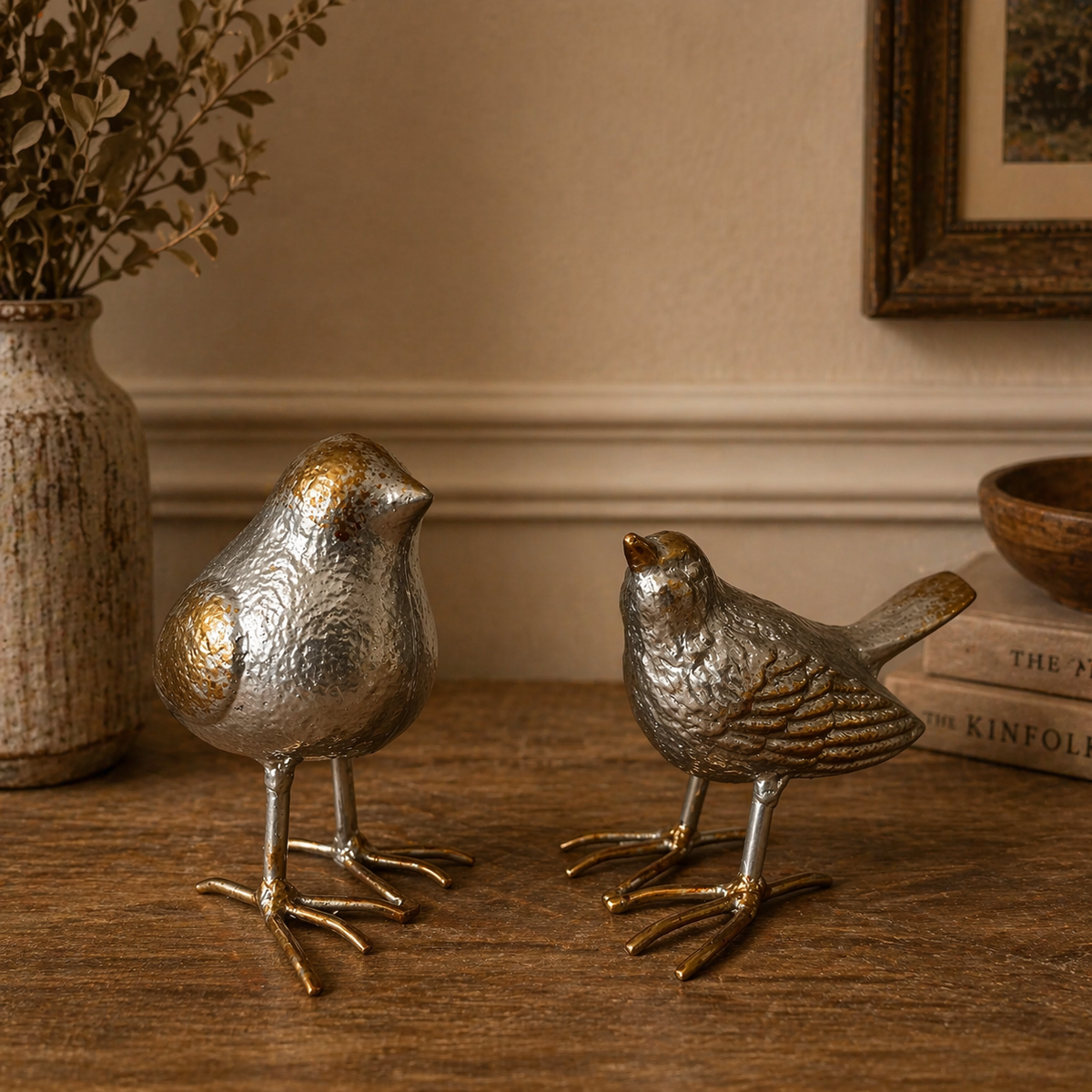 Cast Iron Bird Table Decor
