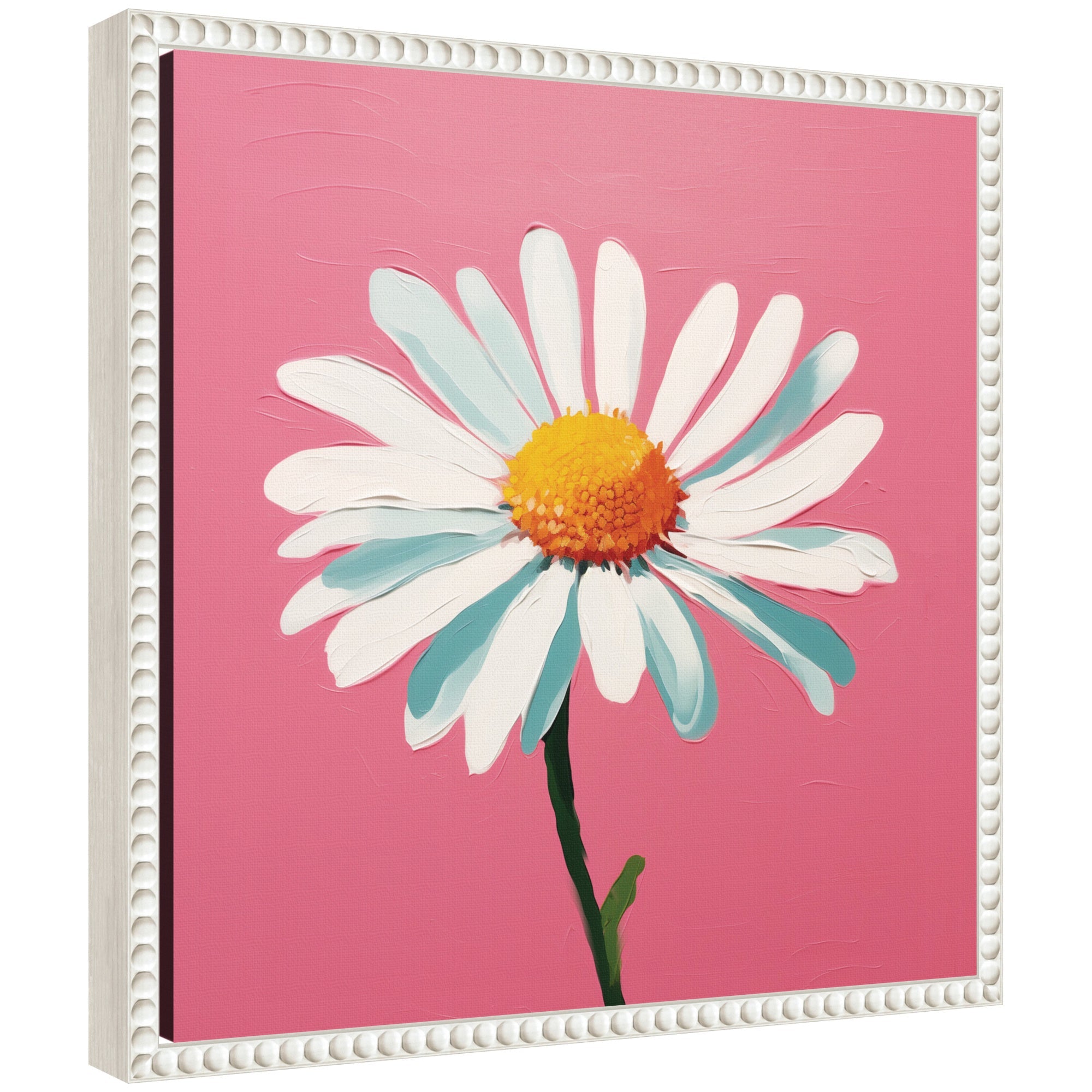 Sylvie Delicate Daisy 2 Pink Framed Canvas by The Creative Bunch Studio