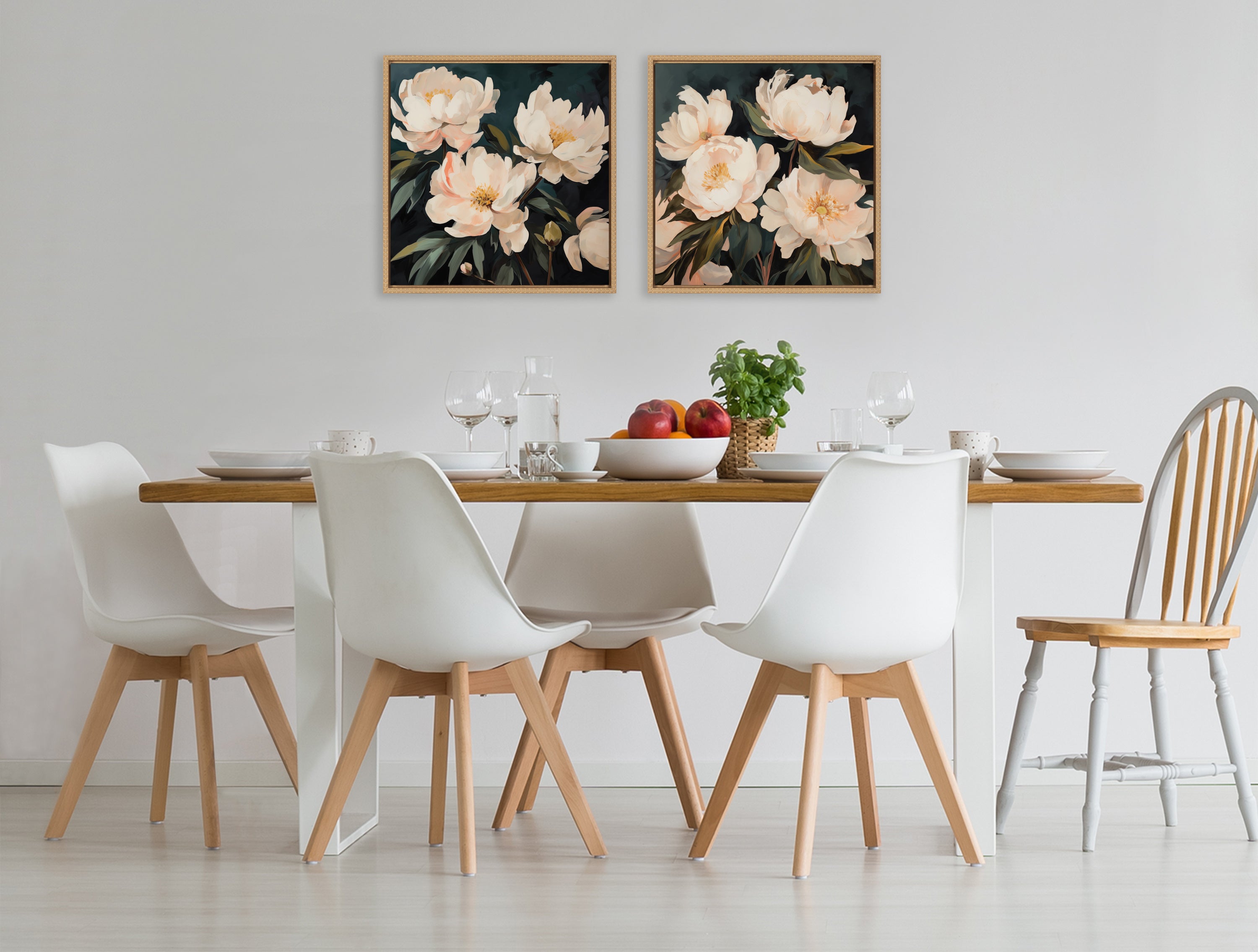 Sylvie Beautiful Painterly Floral Bouquets Framed Canvas Art Set by The Creative Bunch Studio