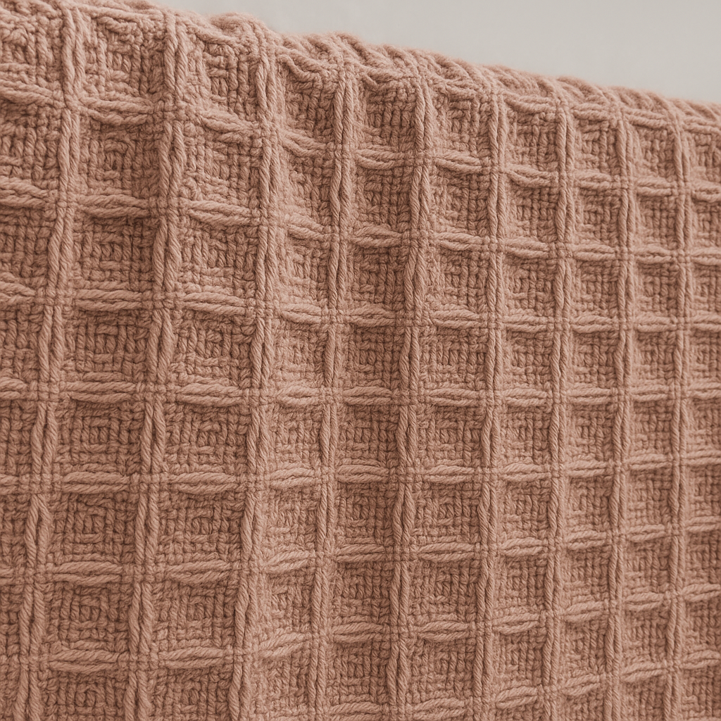 Blush Pink Cotton Waffle-Weave Shower Curtain – Extra-Wide, Extra-Long & Custom Sizes-1