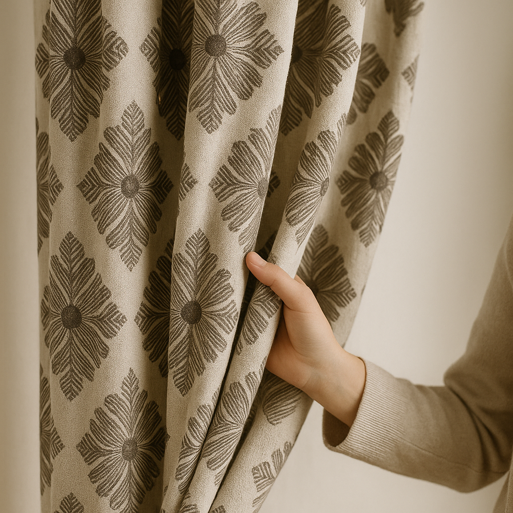 Luxury GOTS Linen Damask Curtains – Made-to-Measure, Blackout or Light-Filtering Liners-3
