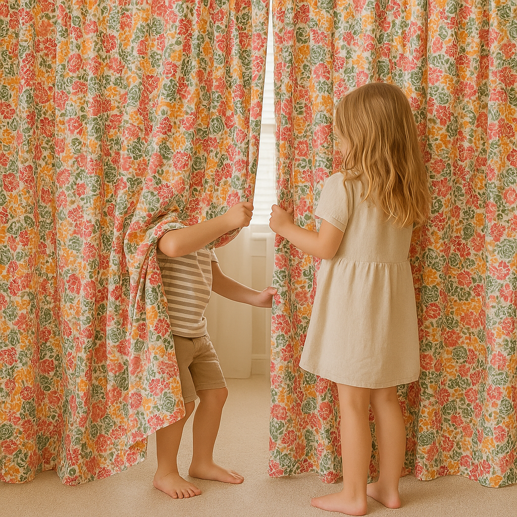 Wildflower Meadow Cotton Curtains – Watercolour Floral Kids Drapes, Light-Filtering or 100 % Blackout | Made-to-Measure-3