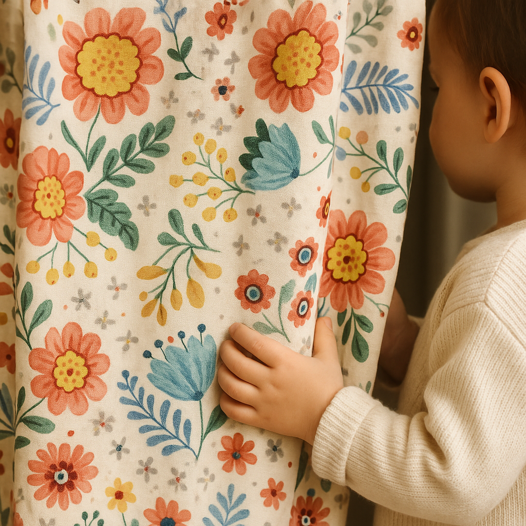 Floral Pure Linen Curtains - Custom Made, Extra Wide & Long, Light Filtering or 100% Blackout Lined, Rod Pocket or Hooks | Kids Room & Interior Design-0
