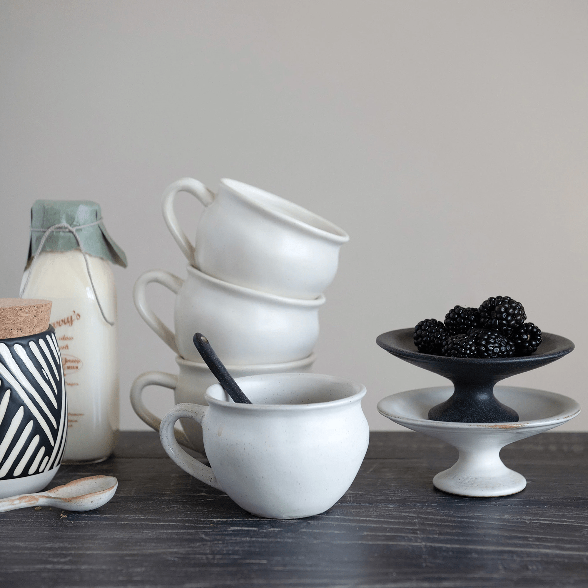 White Glazed Stoneware Mug