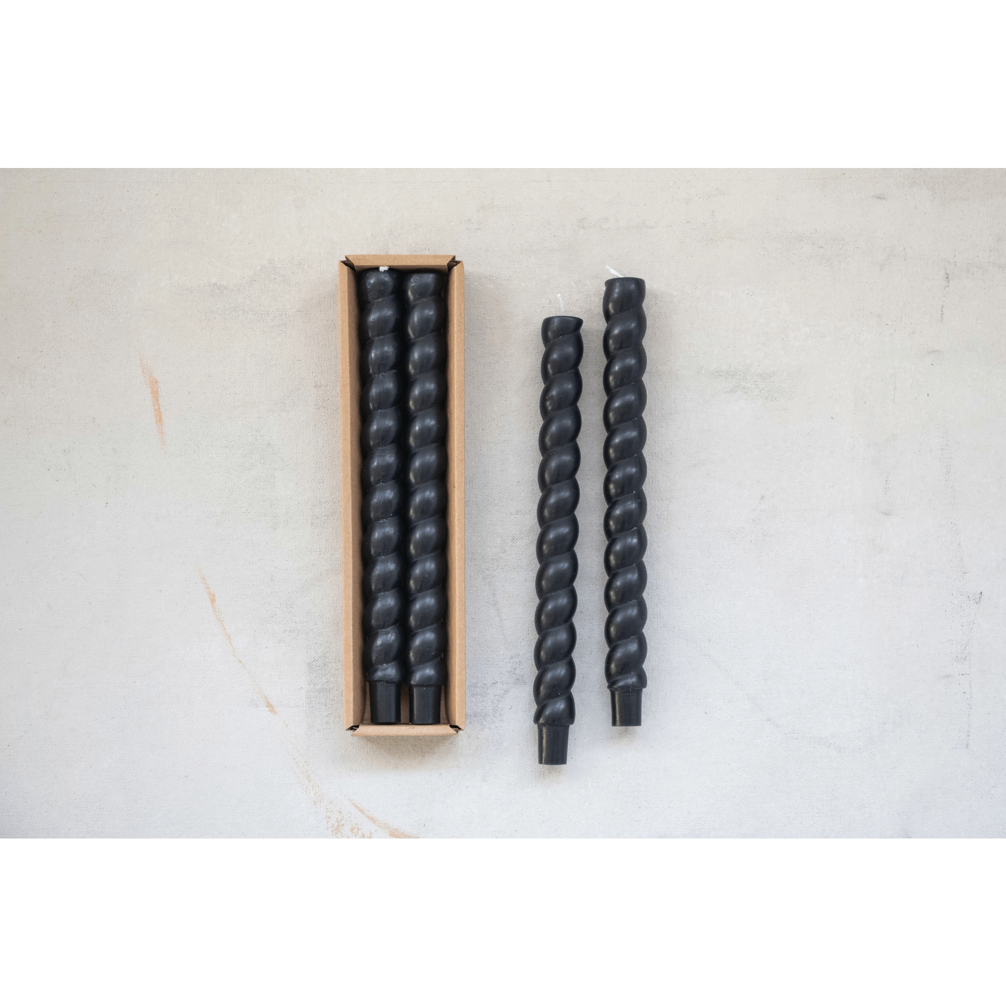 Unscented Tapered Twist Candles, Set of 2 (3 Color Options)