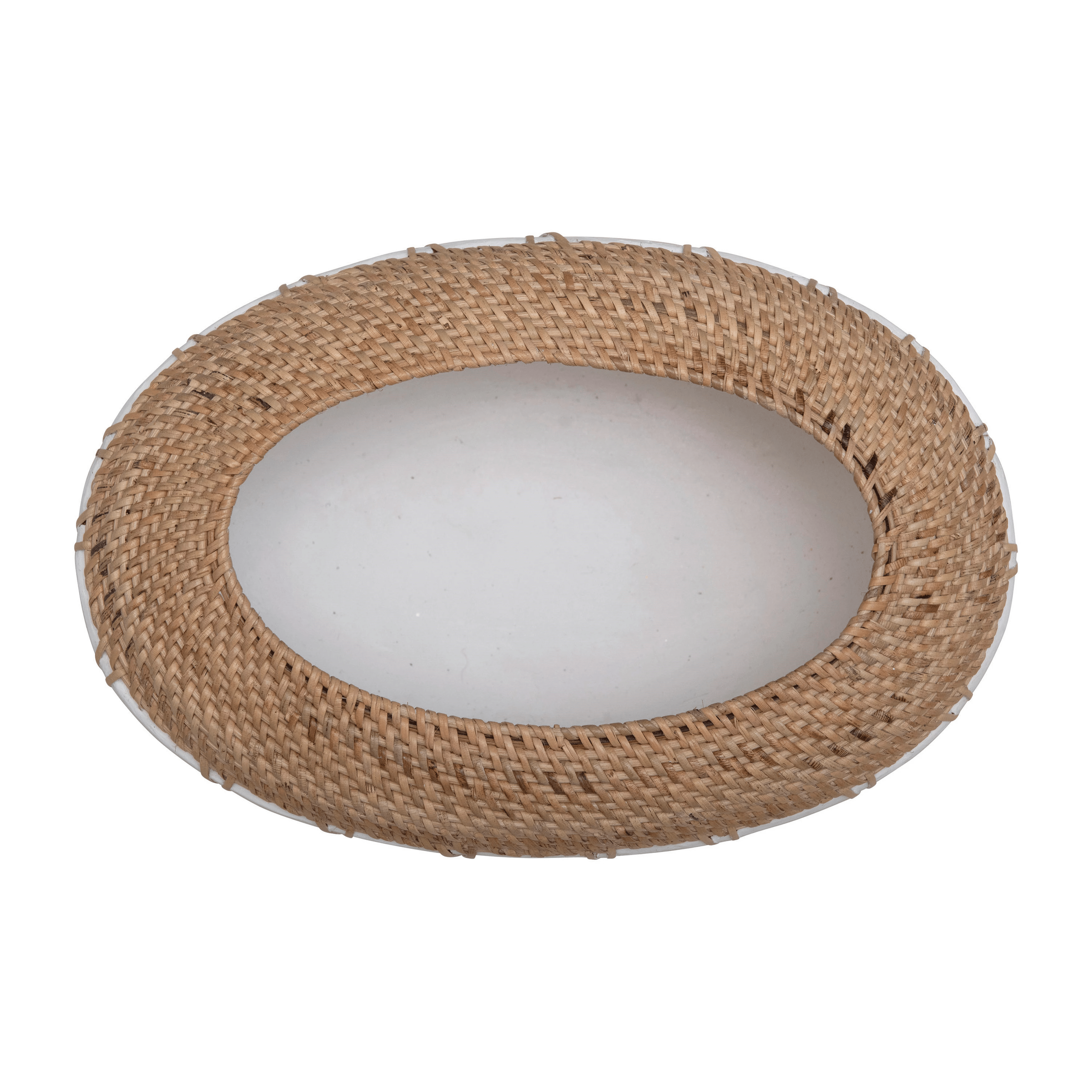 Benton Terracotta Planter with Hand-Woven Rattan Stitching