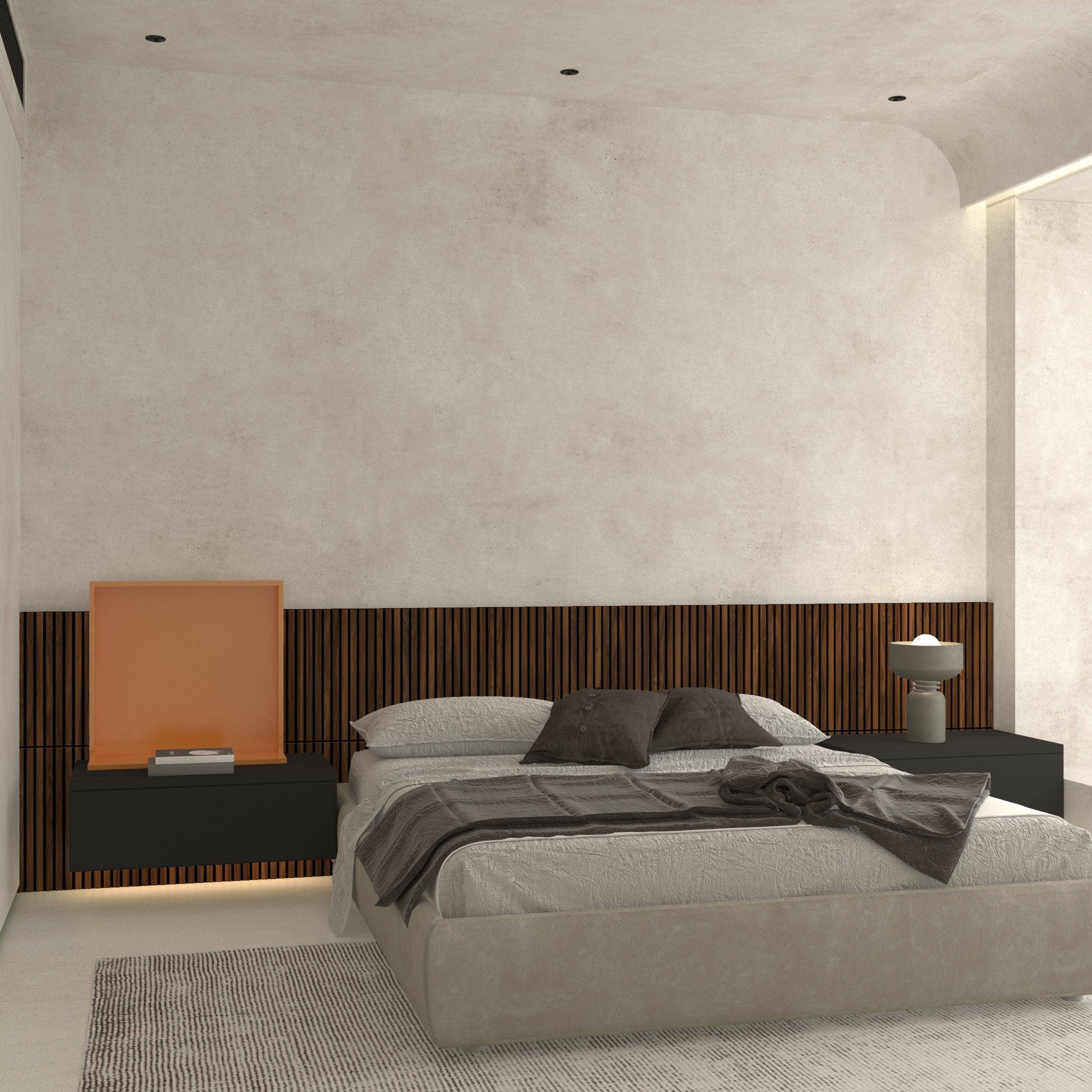 Dark Wood Slat 3D Wall Panels - PRHOMZ