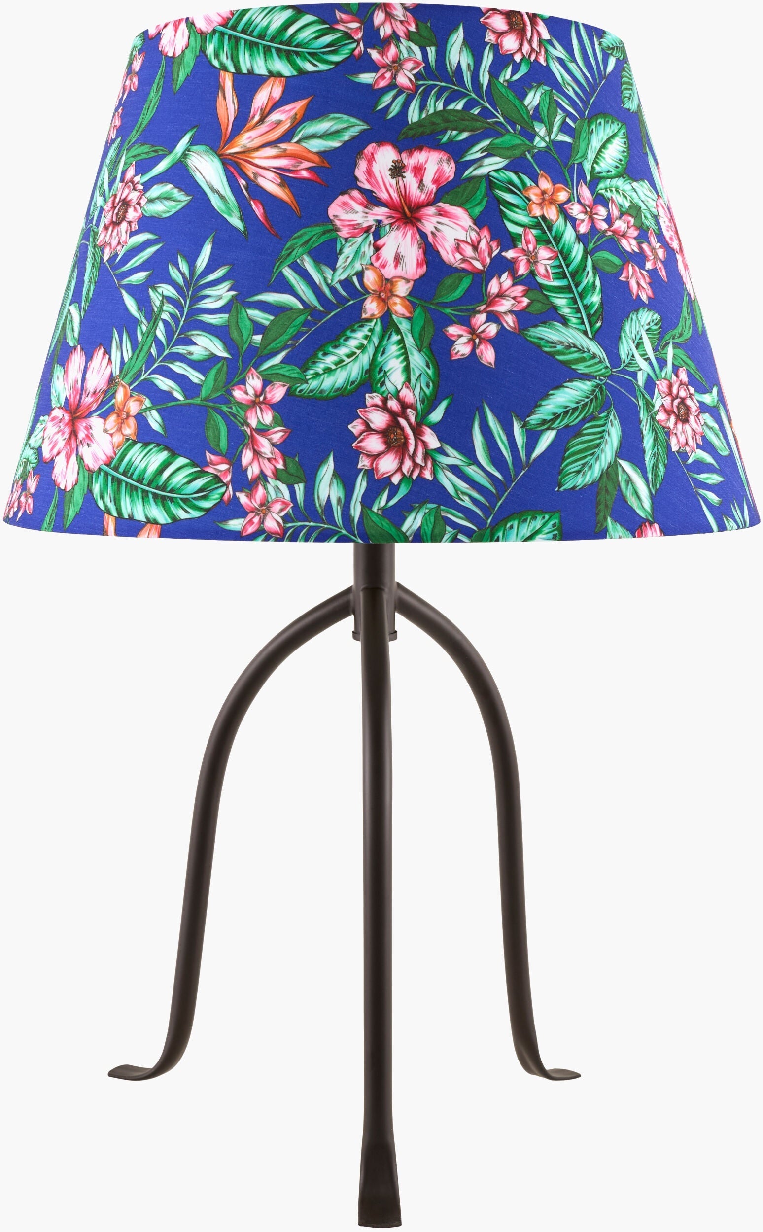 Navy Blue Traditional Table Lamp with linen details for bedside or console tables-0