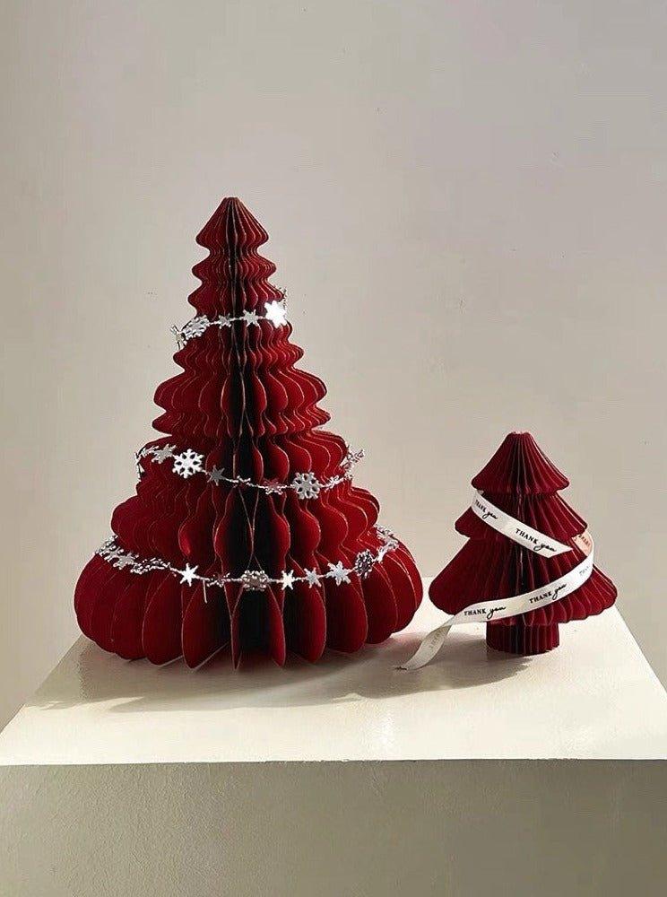 Foldable Accordion Christmas Tree Set of 2Pcs - Decoration for Table Shelf & Window - PRHOMZ