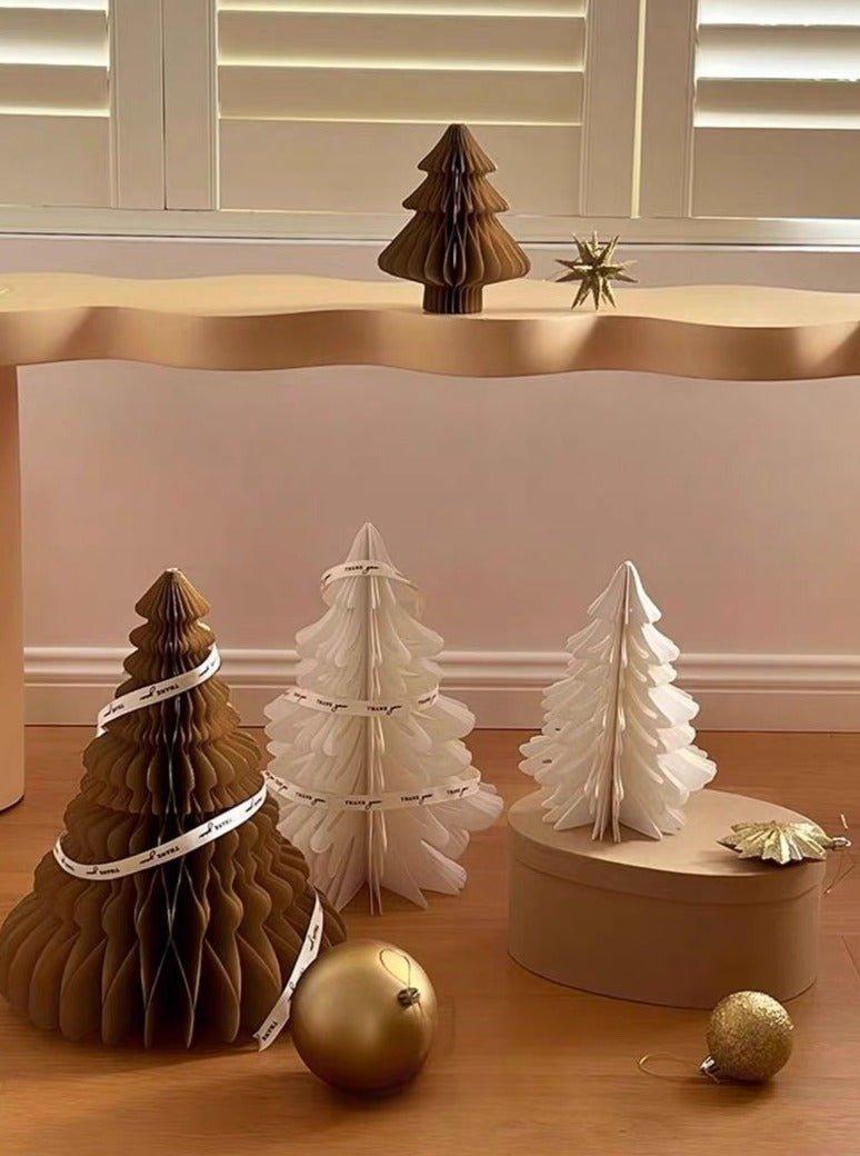Foldable Accordion Christmas Tree Set of 2Pcs - Decoration for Table Shelf & Window - PRHOMZ