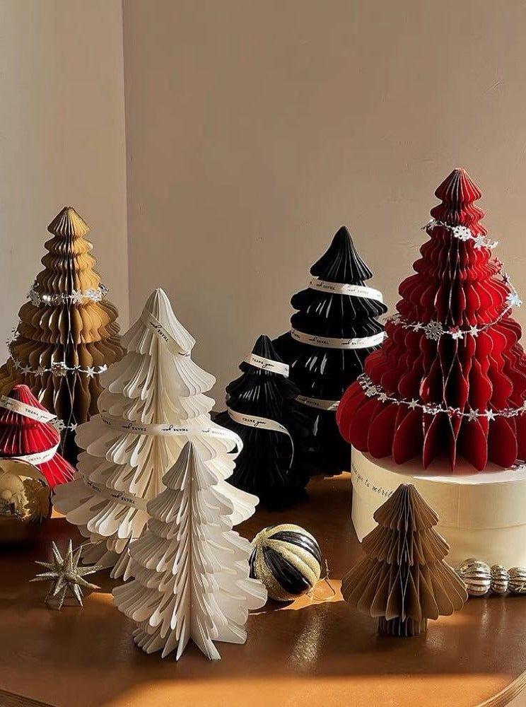 Foldable Accordion Christmas Tree Set of 2Pcs - Decoration for Table Shelf & Window - PRHOMZ