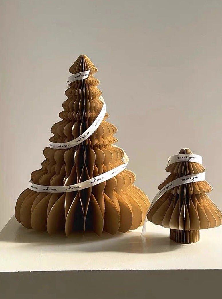 Foldable Accordion Christmas Tree Set of 2Pcs - Decoration for Table Shelf & Window - PRHOMZ