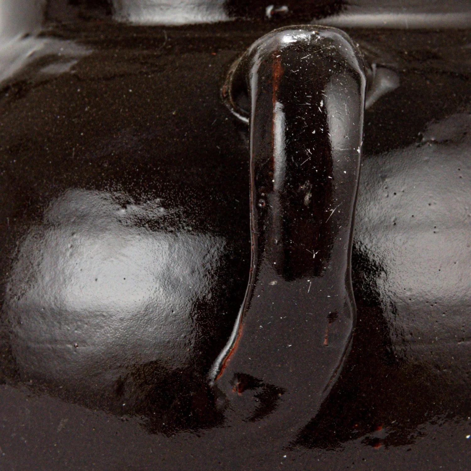 Found Black Clay Jar with Handles