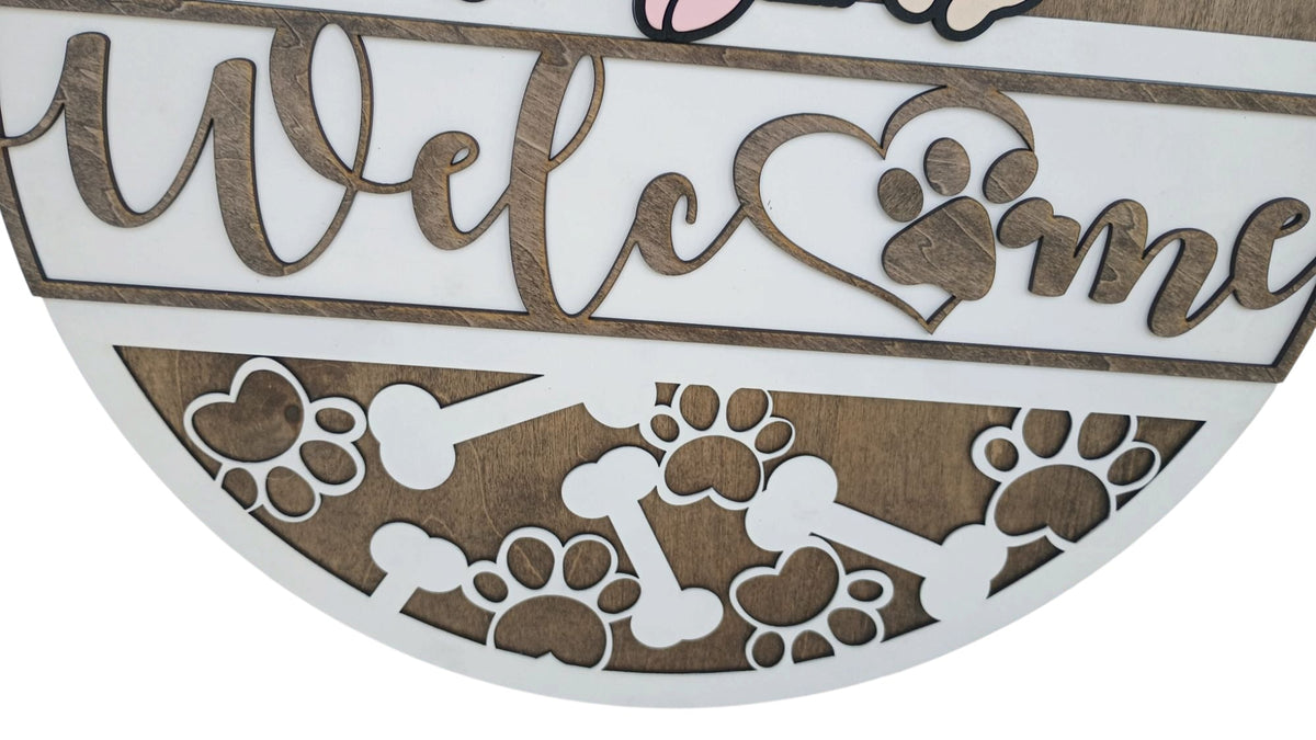 French Bulldog Door Hanger – Dog Welcome Sign for Front Door Decor