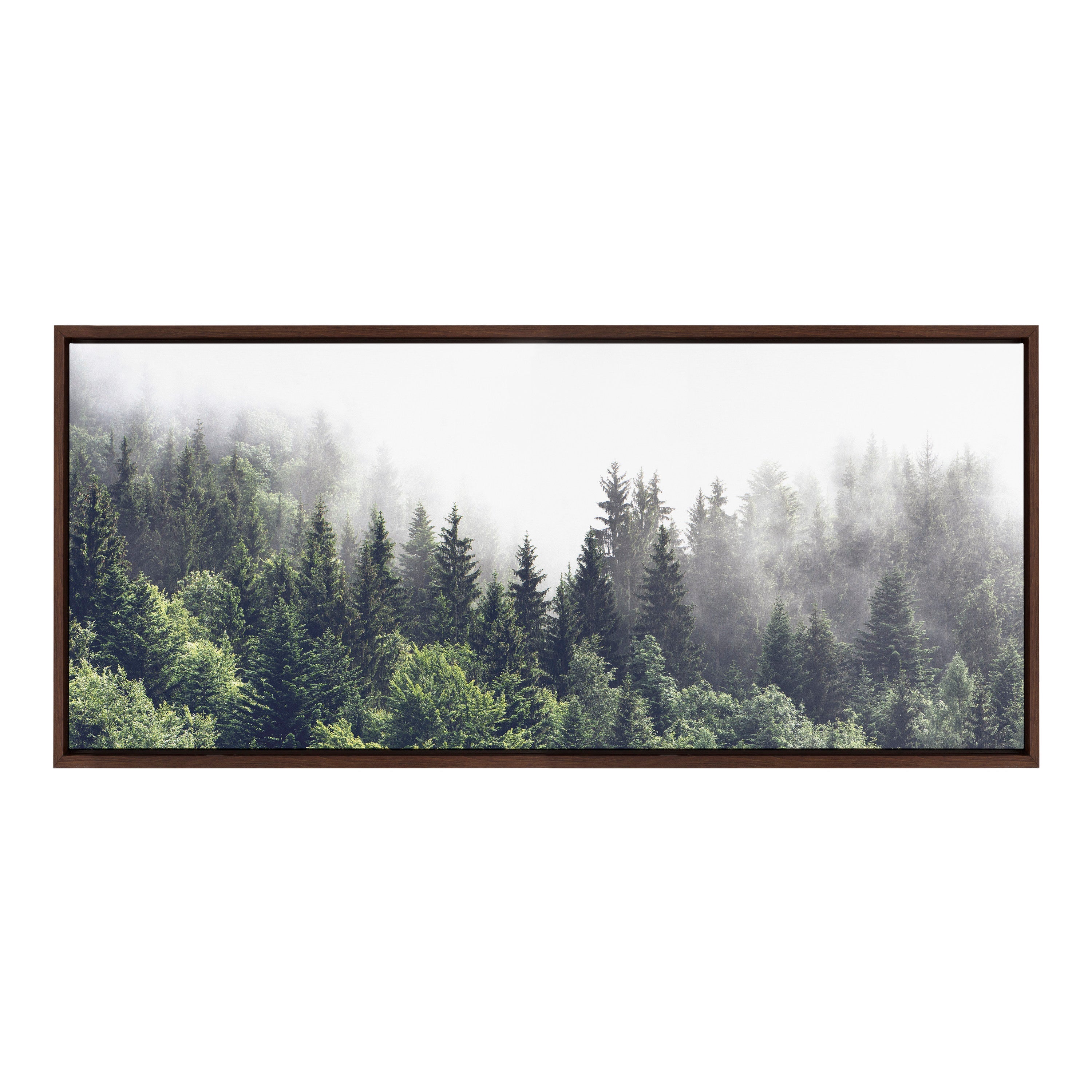 Sylvie Lush Green Forest On A Foggy Day Framed Canvas by The Creative Bunch Studio
