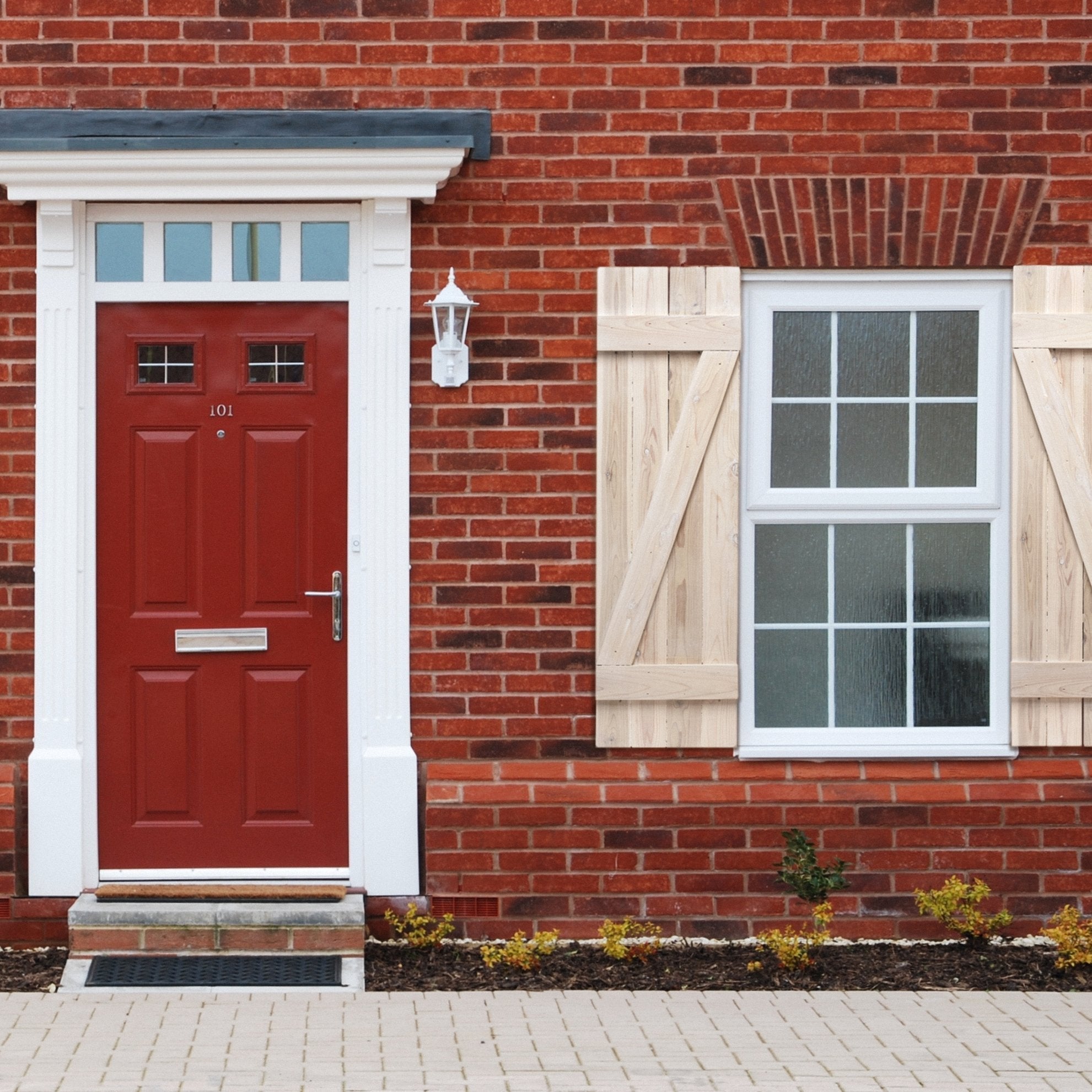 Z-Bar Exterior Wood Shutters - Cedar - Set of 2