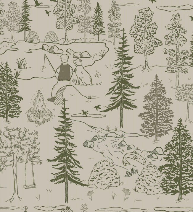 Milton Wallpaper by Painted Hawk Design