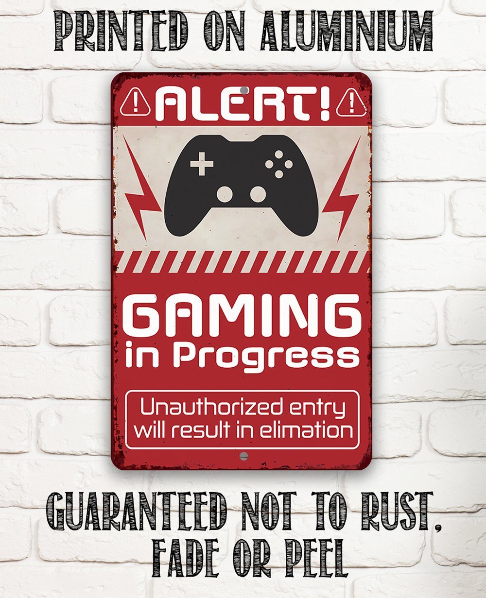 Gaming In Progress - Metal Sign