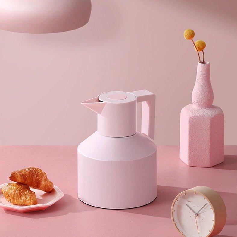 Insulated Geometric Water Pitcher - Large Thermal Jug for Cold or Hot Beverages - PRHOMZ