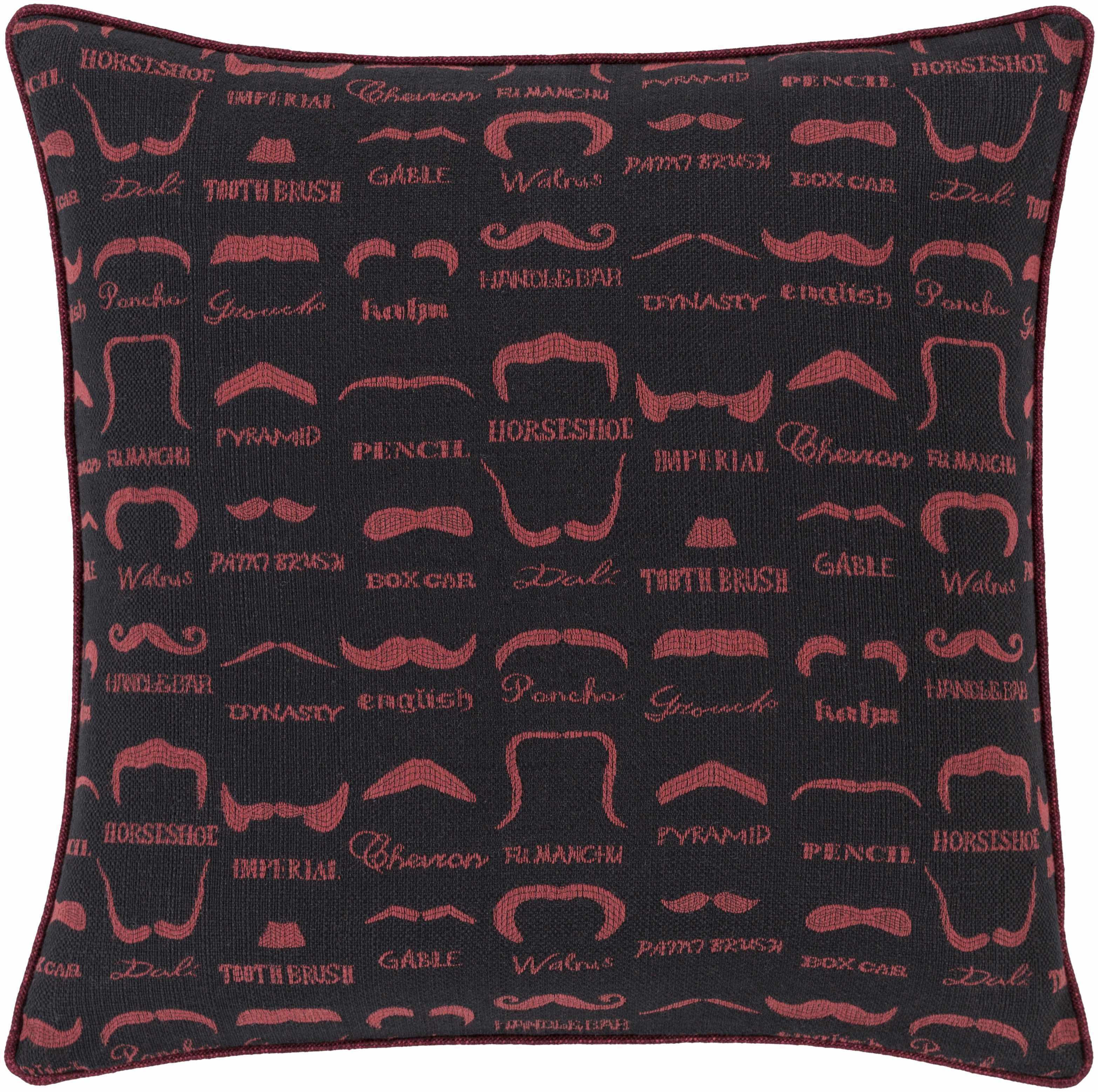 Mustaches Black Throw Pillow - Clearance - PRHOMZ