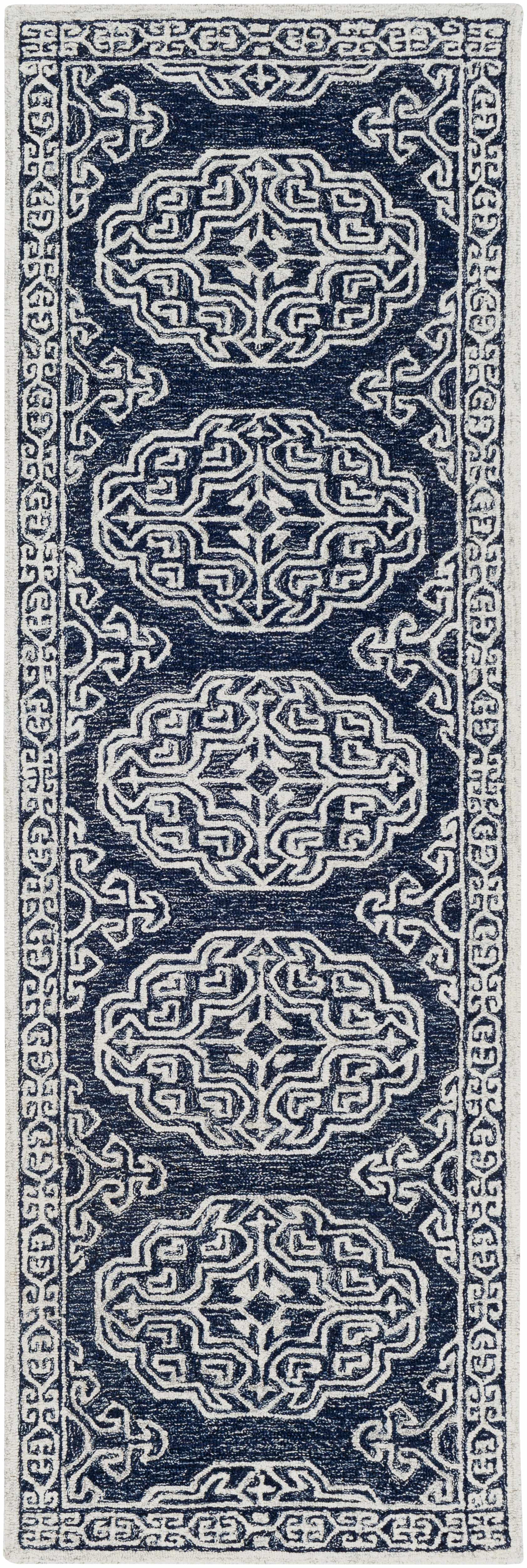 Glenoma Blue Regency Wool Rug - PRHOMZ