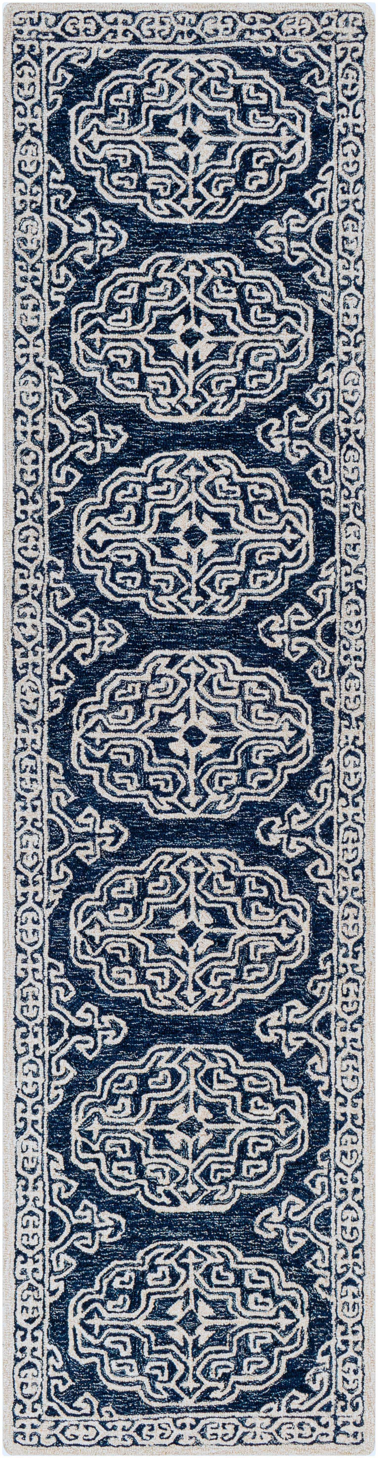 Glenoma Blue Regency Wool Rug - PRHOMZ