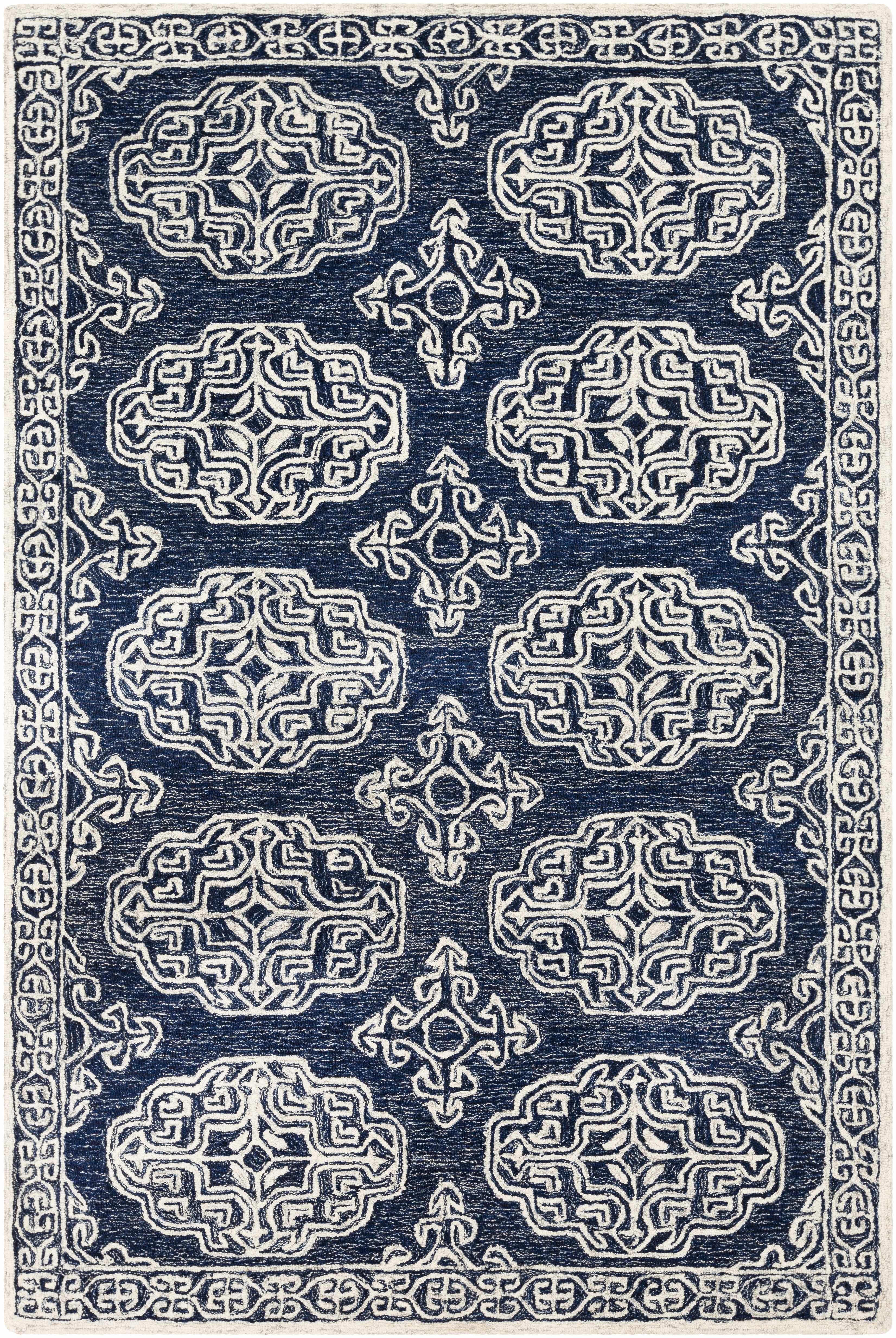 Glenoma Blue Regency Wool Rug - PRHOMZ