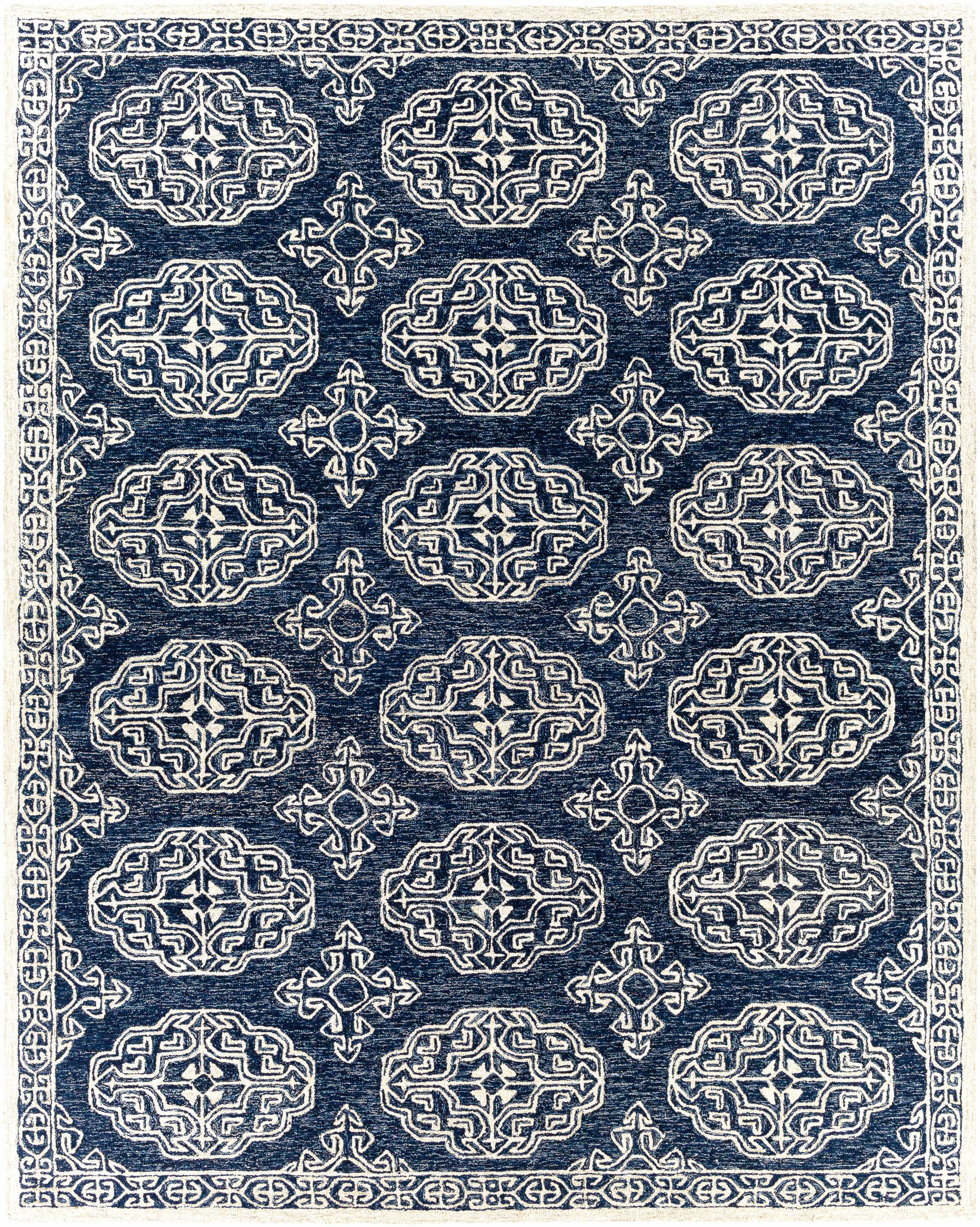 Glenoma Blue Regency Wool Rug - PRHOMZ