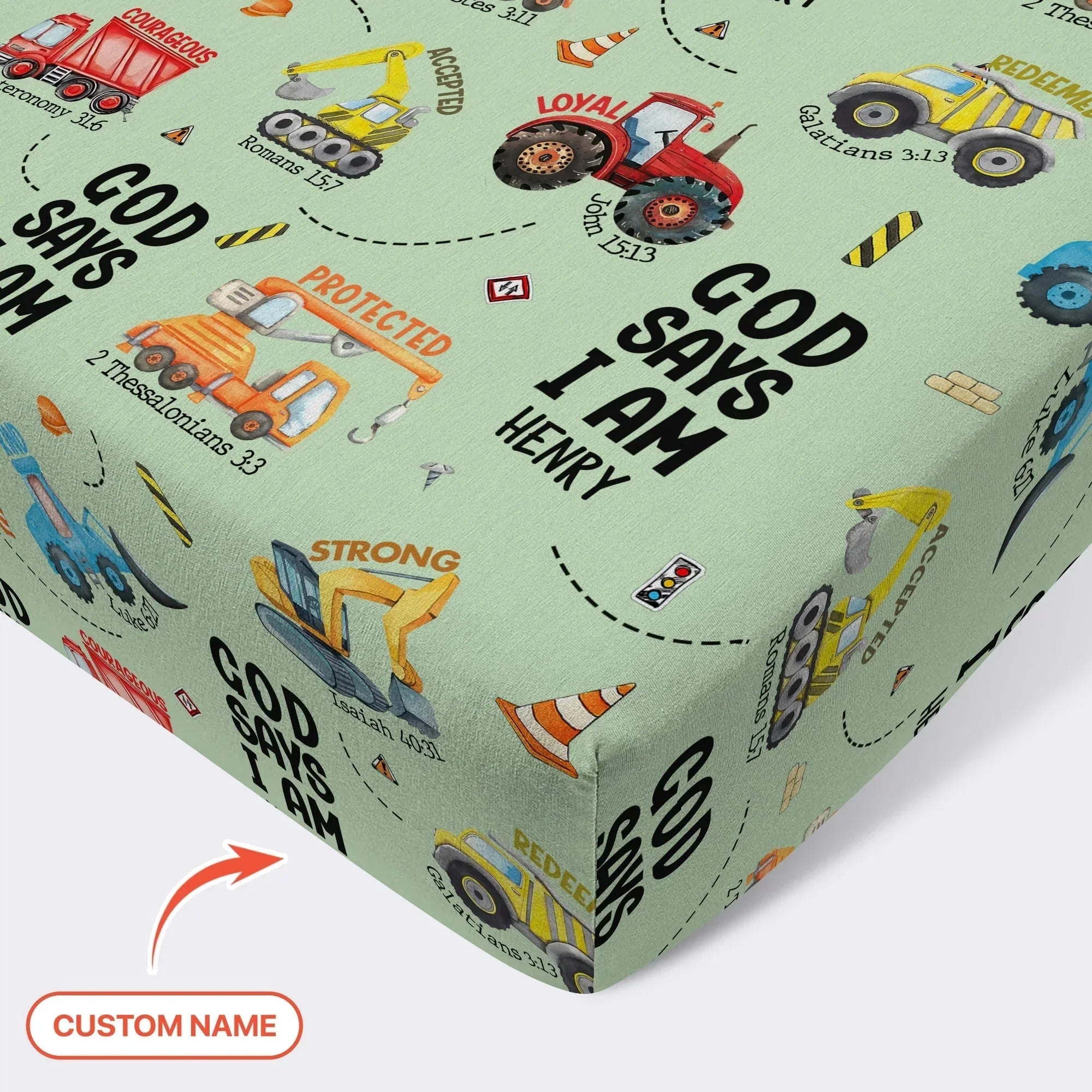 God Says I Am Boy Bamboo Fitted Crib Sheet