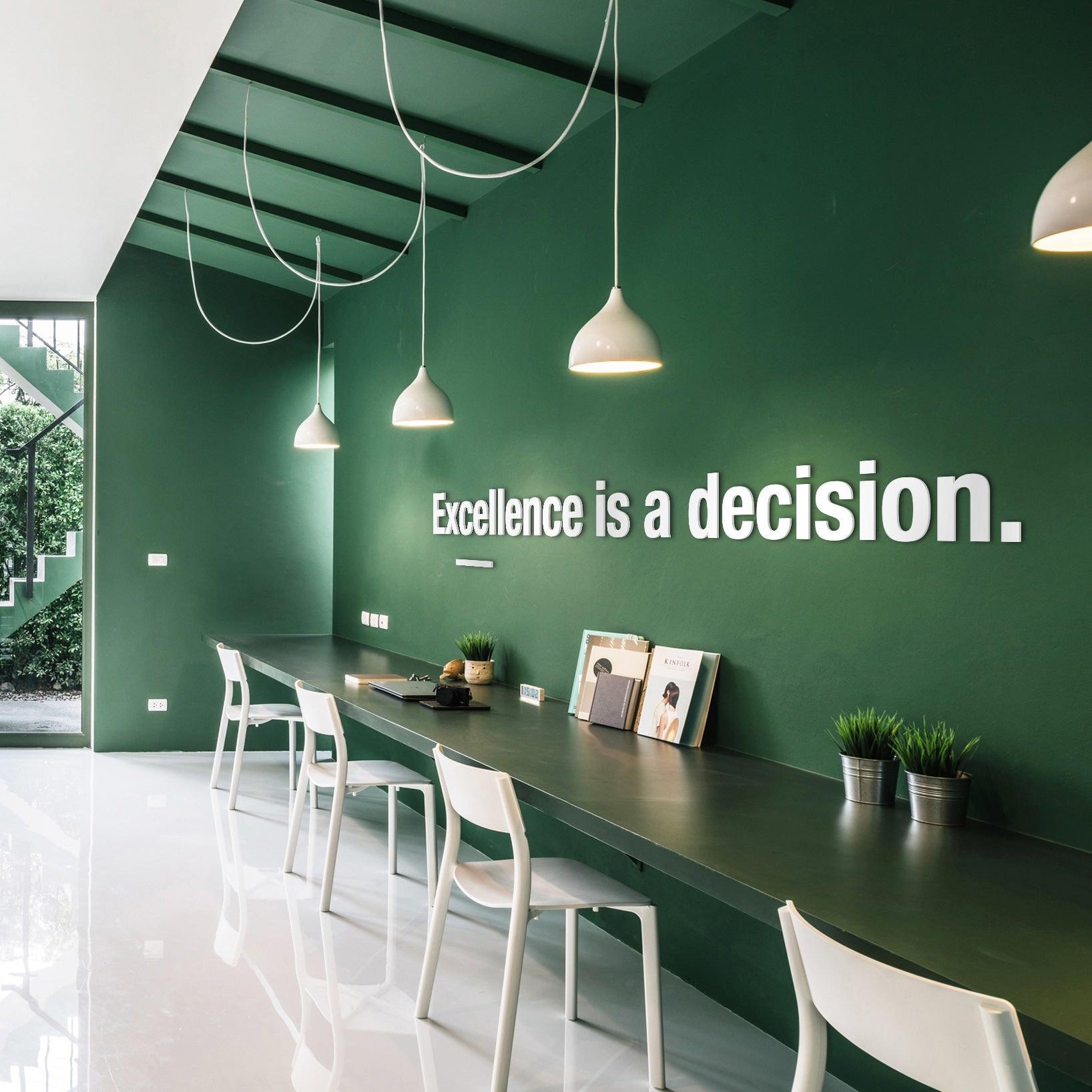Excelence Quote 3D Office Wall Decor - PRHOMZ